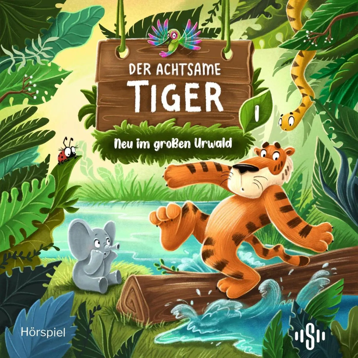 Cover: Der achtsame Tiger - Hörspiel 1: Neu im großen Urwald (Hörbuch Download) von Gudrun Hartmann