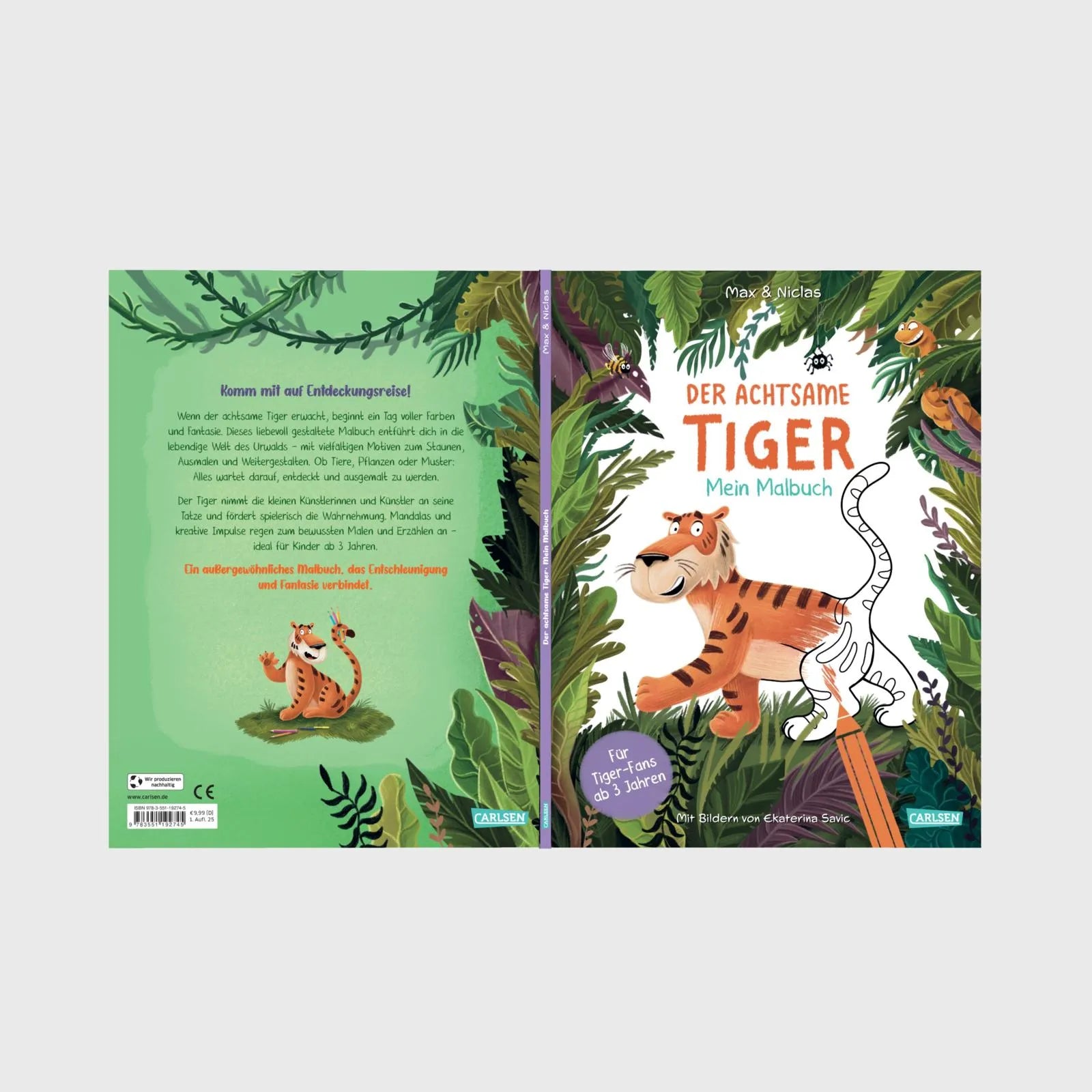 Max & Niclas - Der achtsame Tiger: Mein Malbuch
