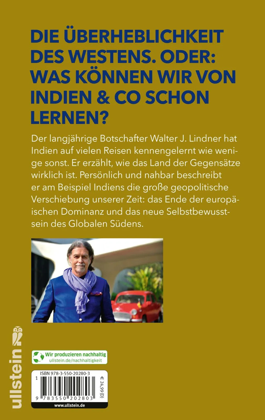 Buchrückseite von 'Der alte Westen und der neue Süden' mit Klappentext - Gebundene Ausgabe