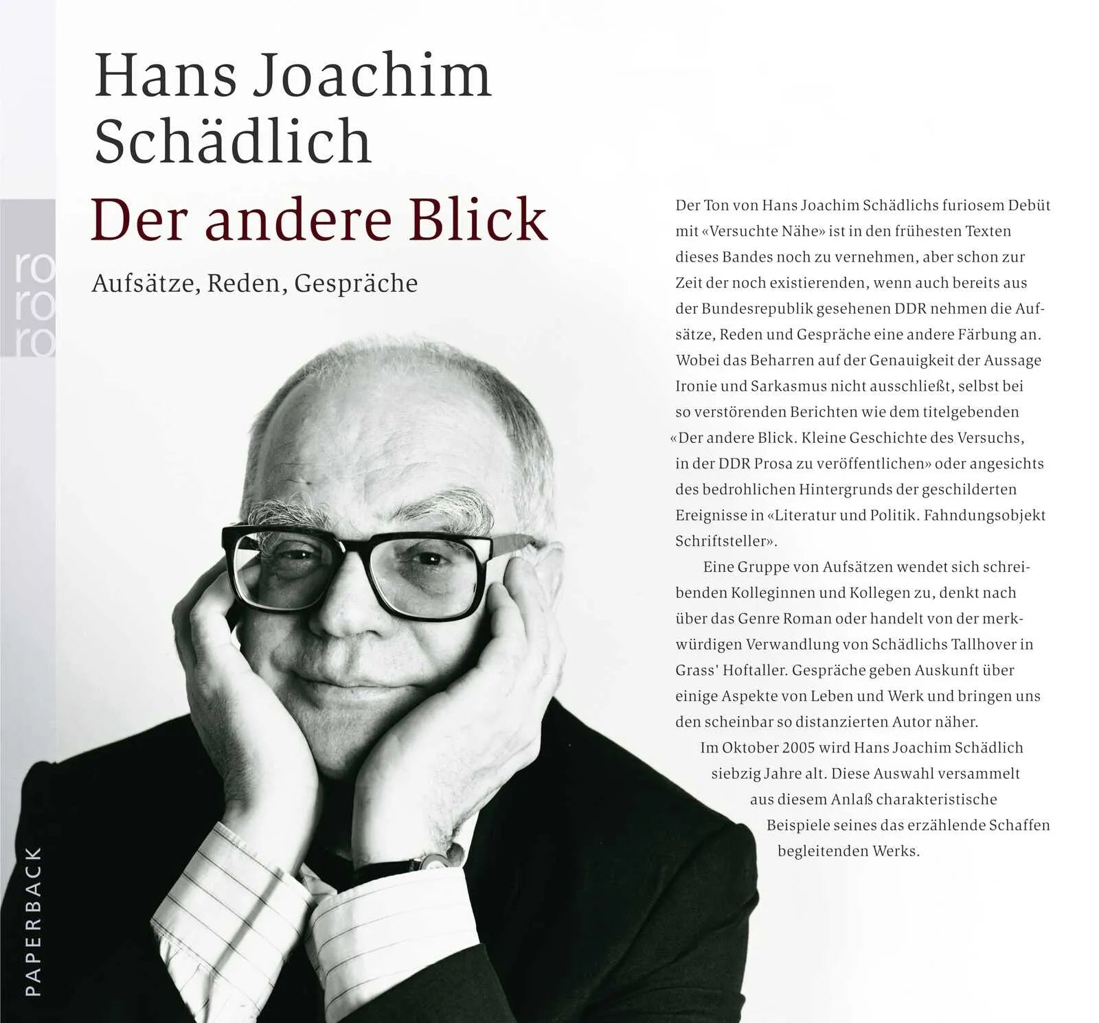 Buchcover von 'Der andere Blick' - Paperback von Hans Joachim Schädlich