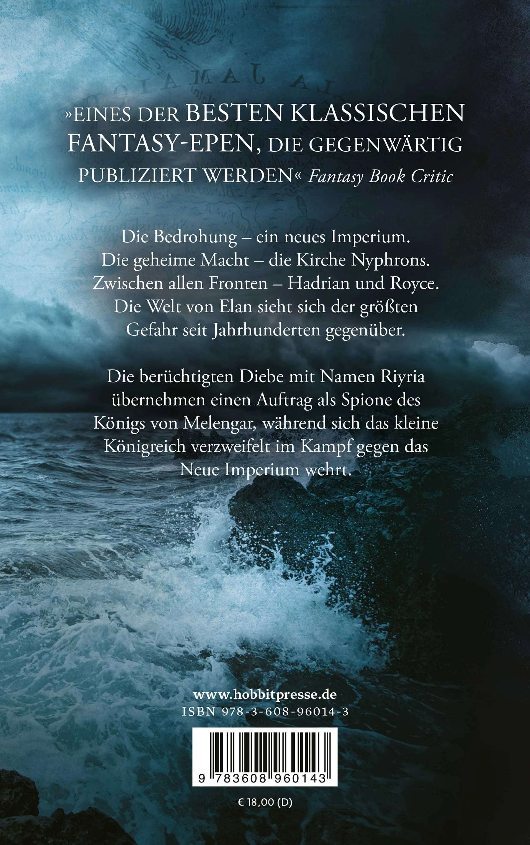 Buchrückseite von 'Der Aufstieg Nyphrons' mit Klappentext - Paperback