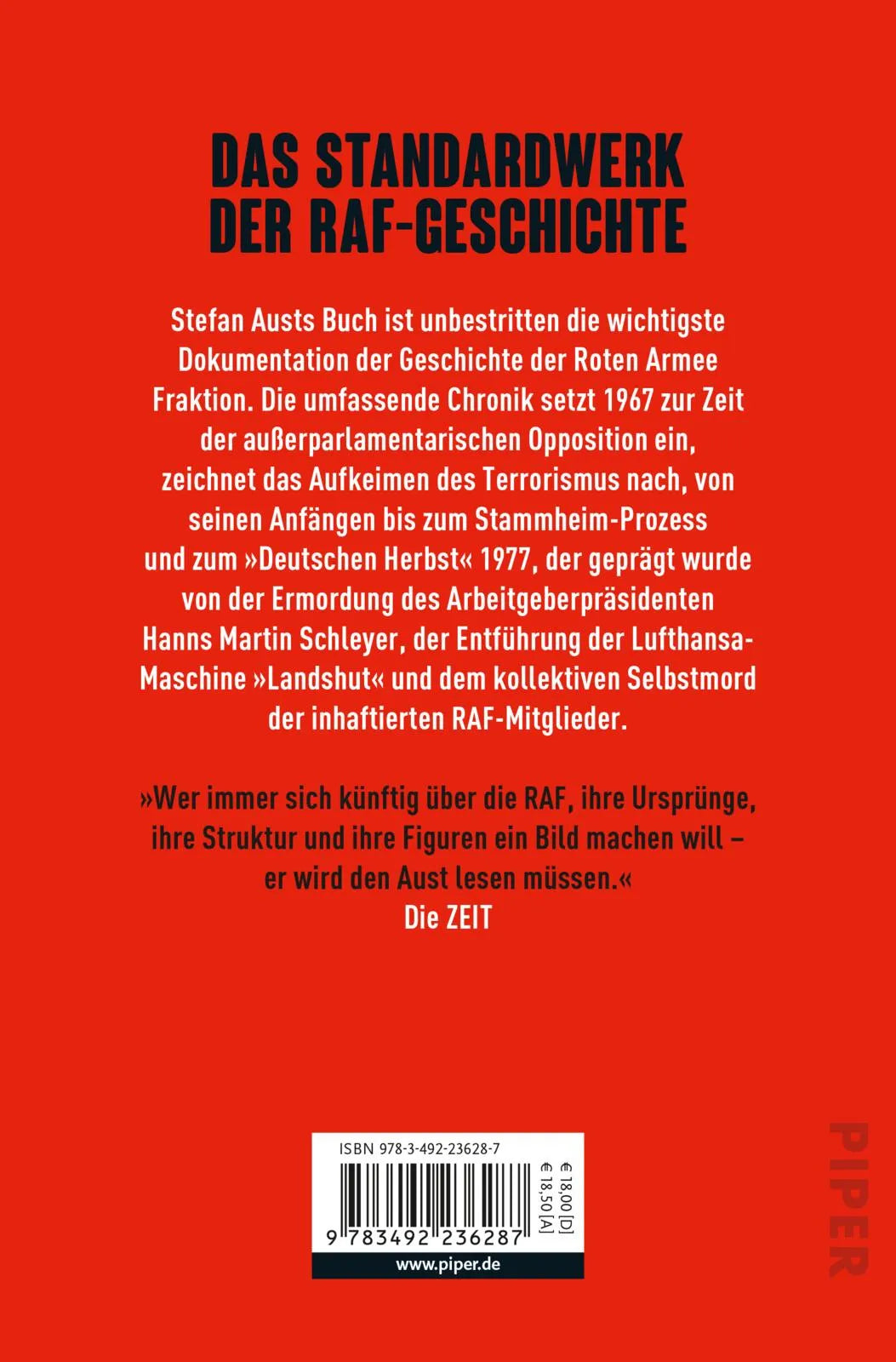 Buchrückseite von 'Der Baader-Meinhof-Komplex' mit Klappentext - Taschenbuch