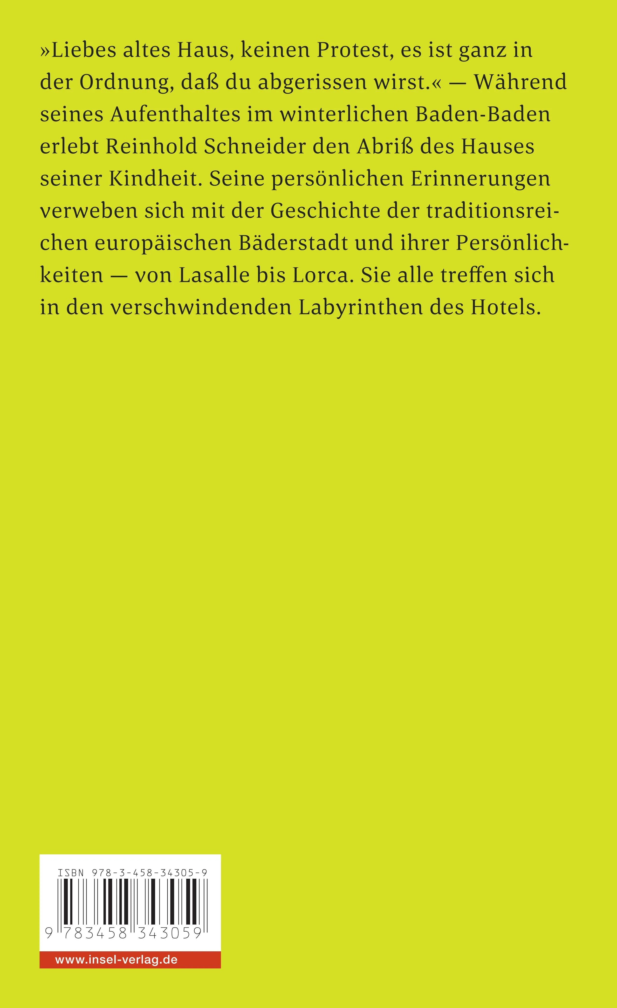 Buchrückseite von 'Der Balkon' mit Klappentext - Taschenbuch