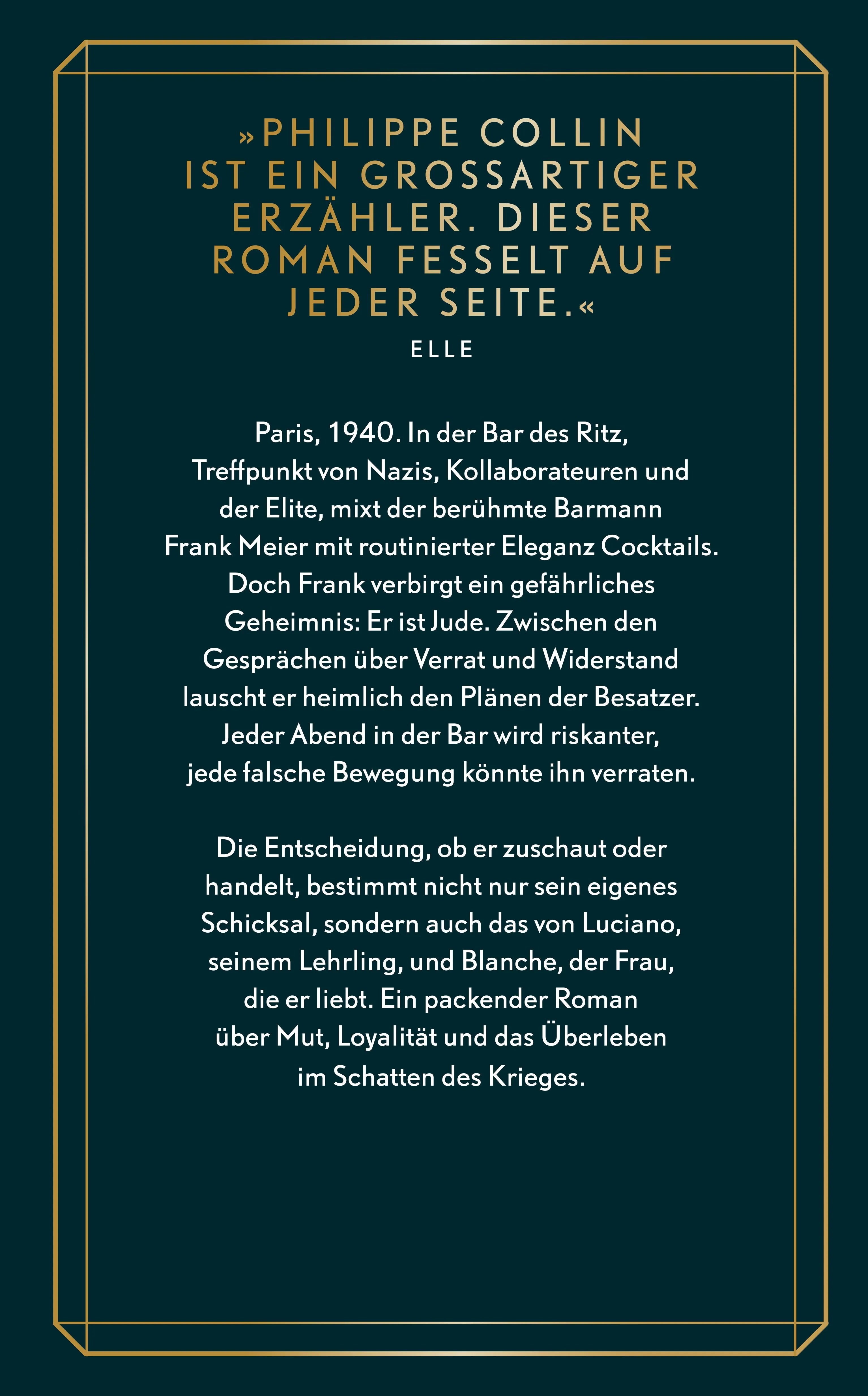 Rückseite: Der Barmann des Ritz (Hardcover)