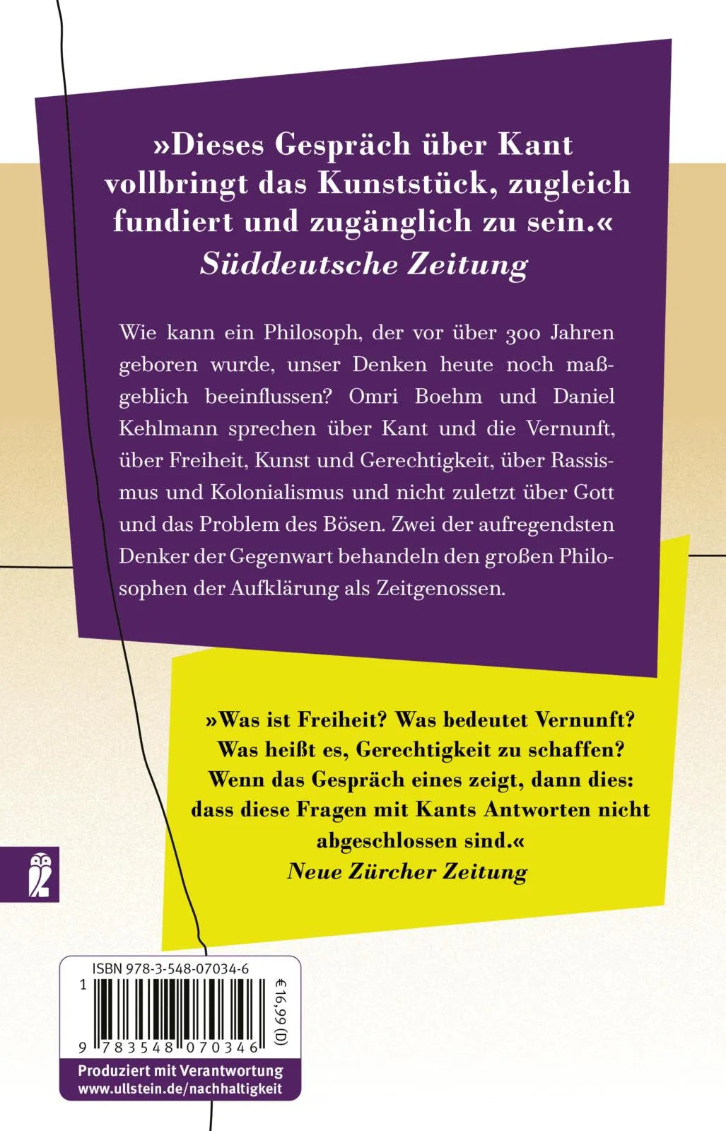 Buchrückseite von 'Der bestirnte Himmel über mir' mit Klappentext - Taschenbuch