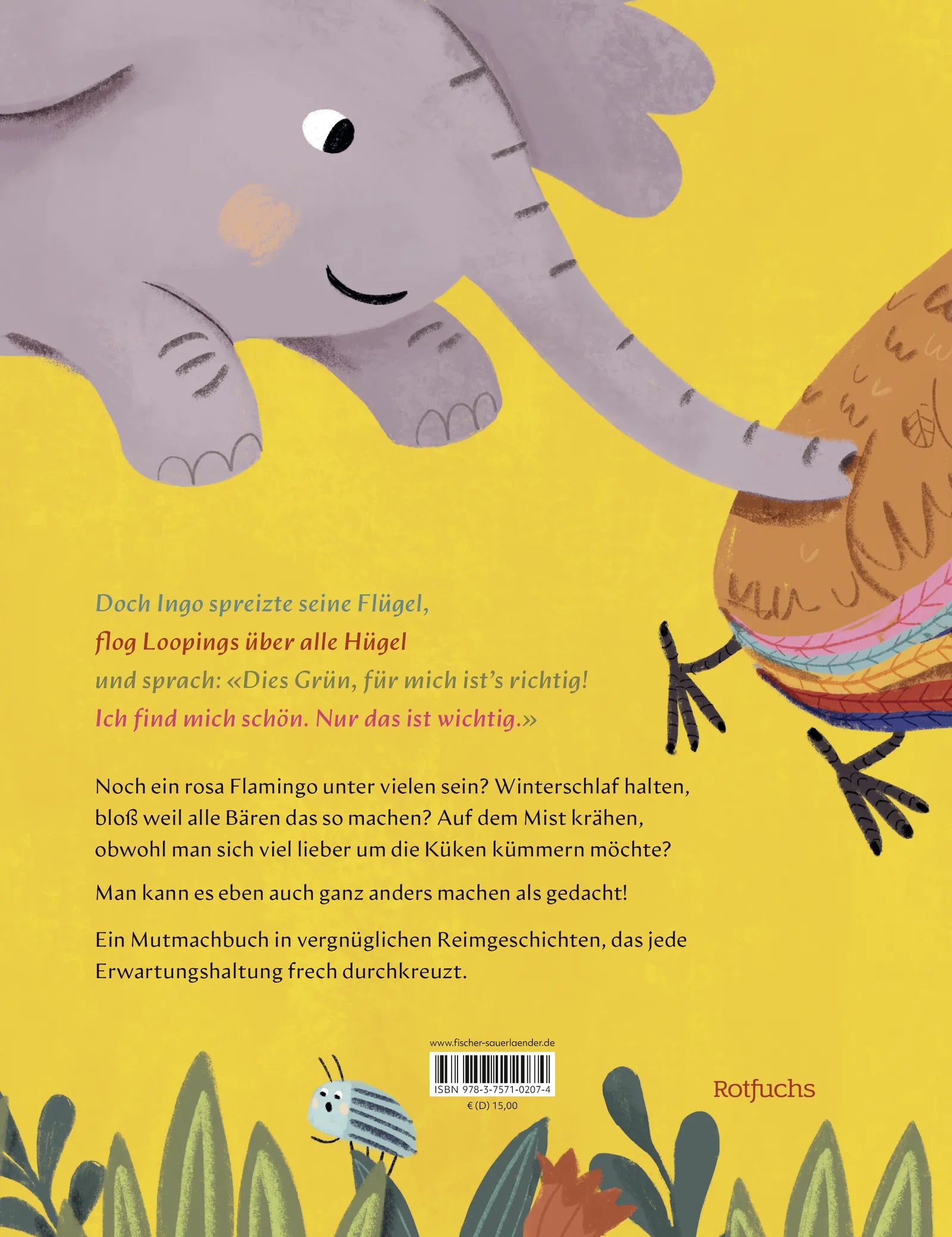 Buchrückseite von 'Der Biber mag den Otter lieber' mit Klappentext - Gebundene Ausgabe
