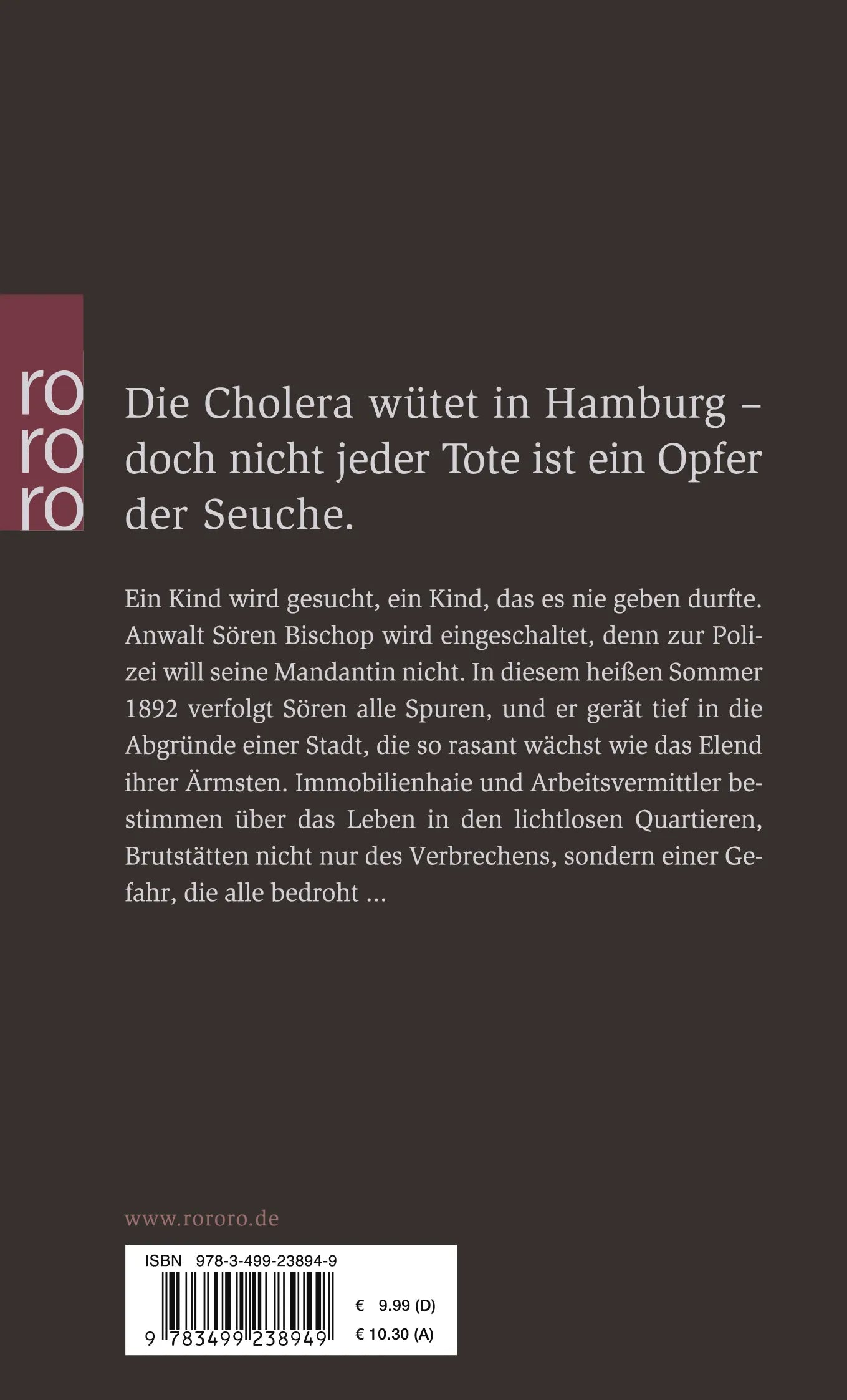 Buchrückseite von 'Der blaue Tod' mit Klappentext - Taschenbuch