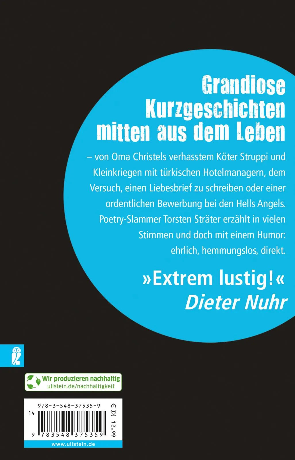 Buchrückseite von 'Der David ist dem Goliath sein Tod - Taschenbuchausgabe' mit Klappentext - Taschenbuch