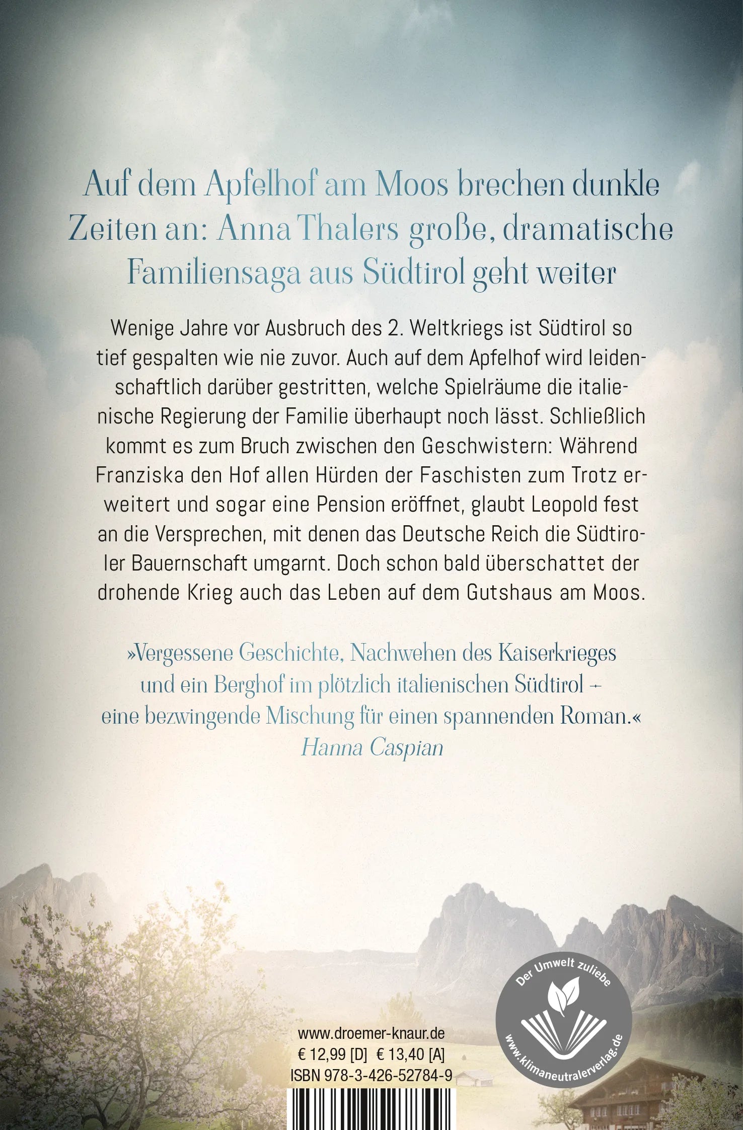 Buchrückseite von 'Der Duft von Erde nach dem Regen' mit Klappentext - Taschenbuch