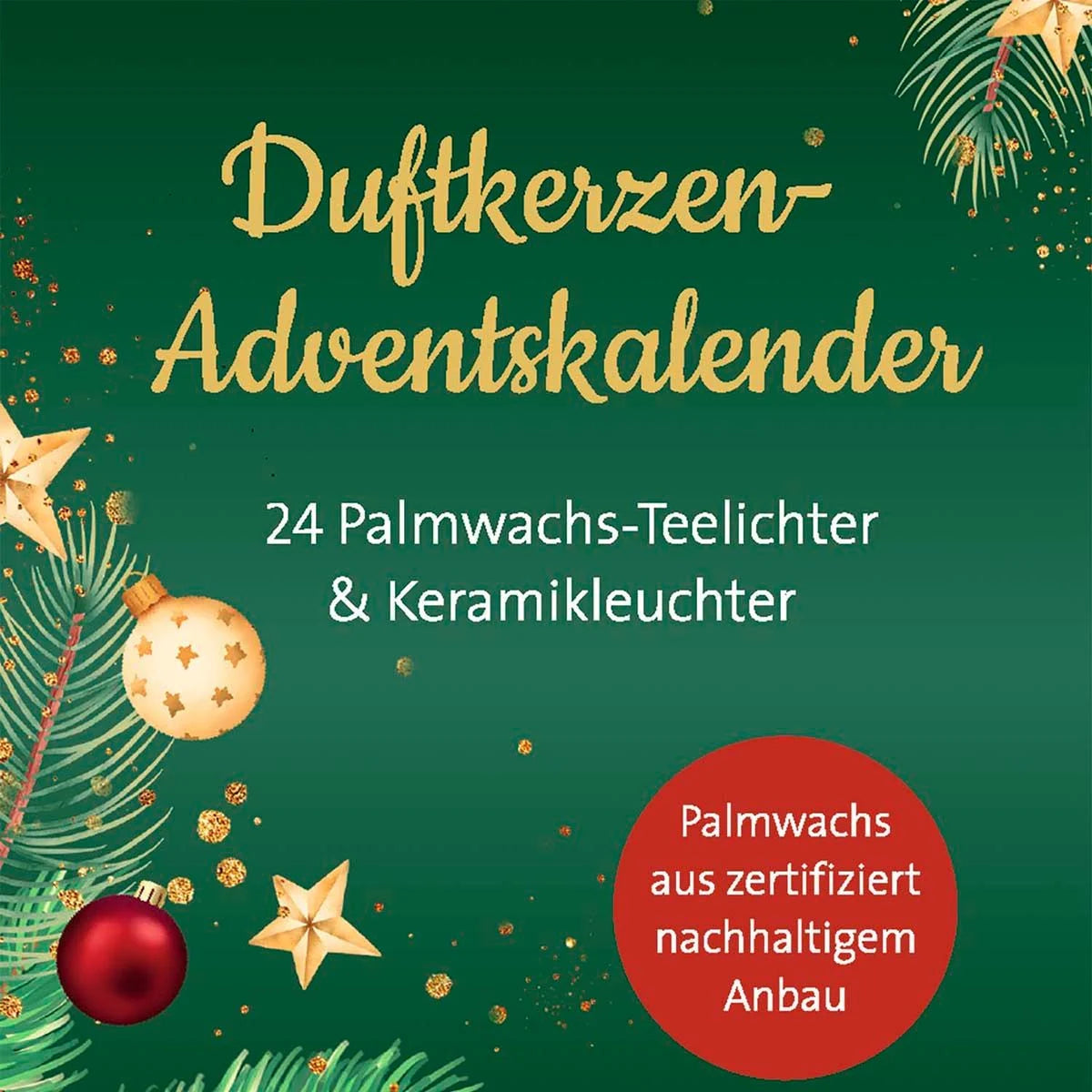 Der Duftkerzen-Adventskalender mit Keramikleuchter – Ansicht