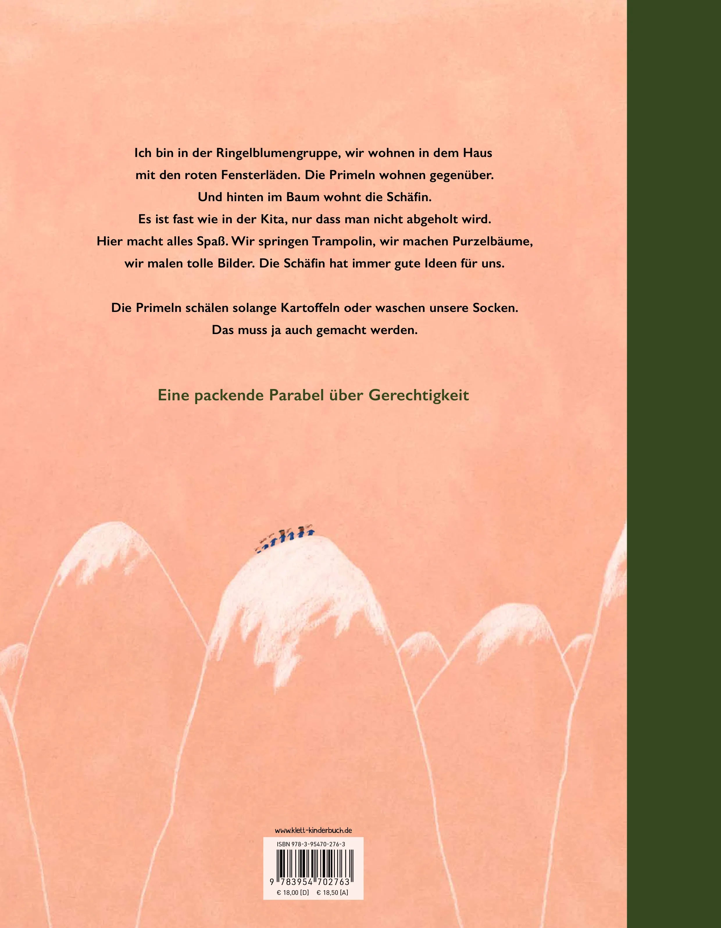 Buchrückseite von 'Der erste Schritt' mit Klappentext - Gebundene Ausgabe