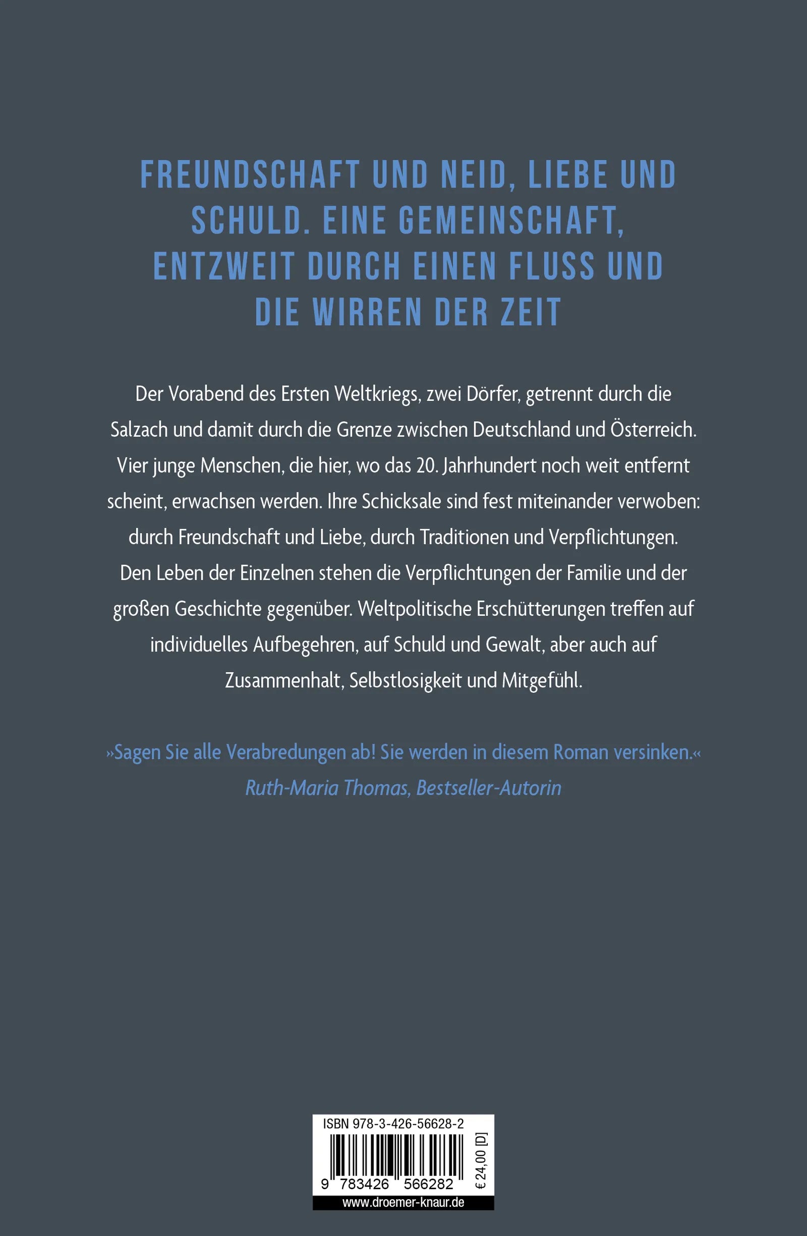 Buchrückseite von 'Der Fährmann' mit Klappentext - Gebundene Ausgabe