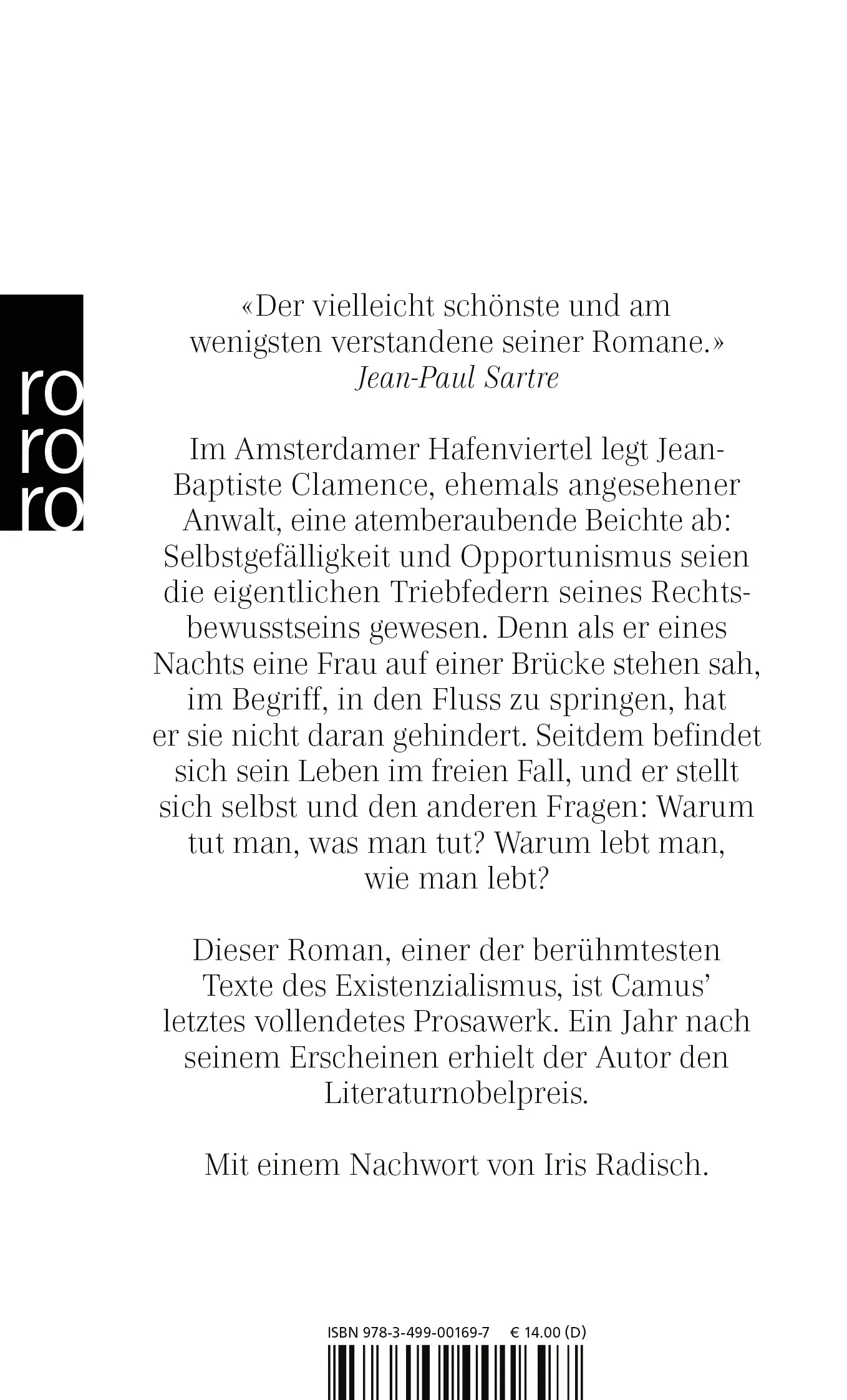 Buchrückseite von 'Der Fall' mit Klappentext - Taschenbuch