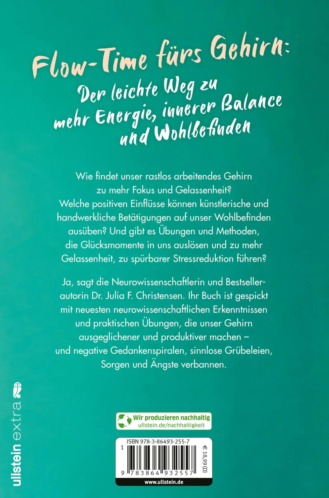 Buchrückseite von 'Der Flow-Kompass' mit Klappentext - Paperback