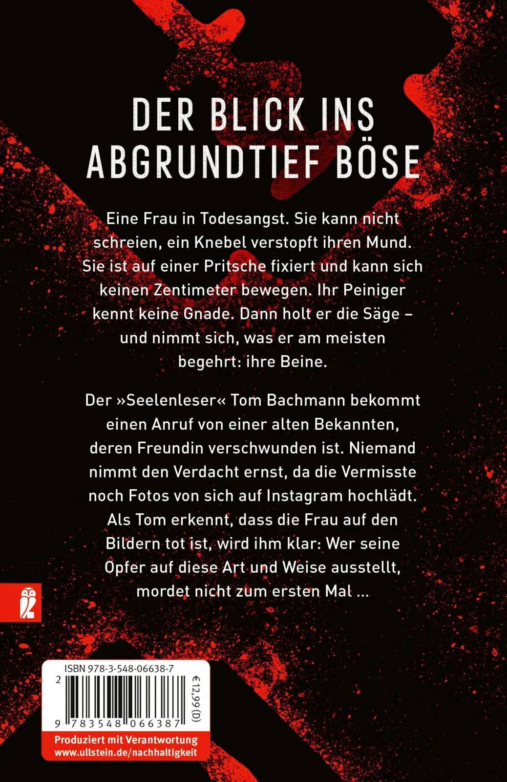 Buchrückseite von 'Der Follower' mit Klappentext - Taschenbuch