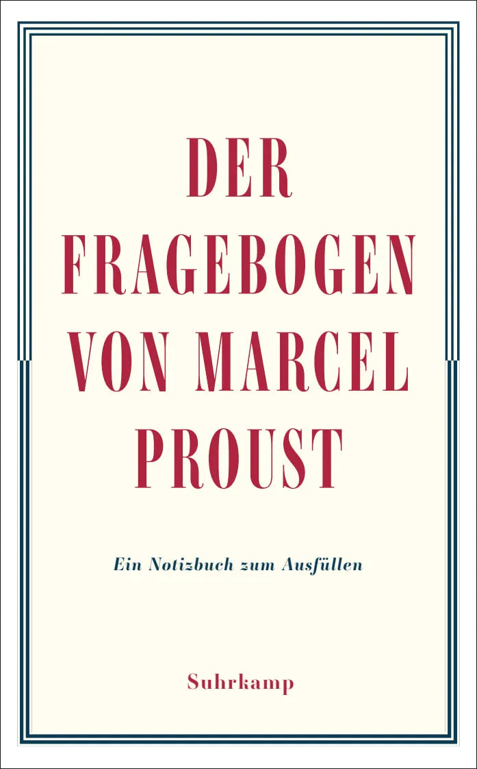 Buchcover von 'Der Fragebogen von Marcel Proust. Ein Notizbuch zum Ausfüllen' - Paperback von Marcel Proust