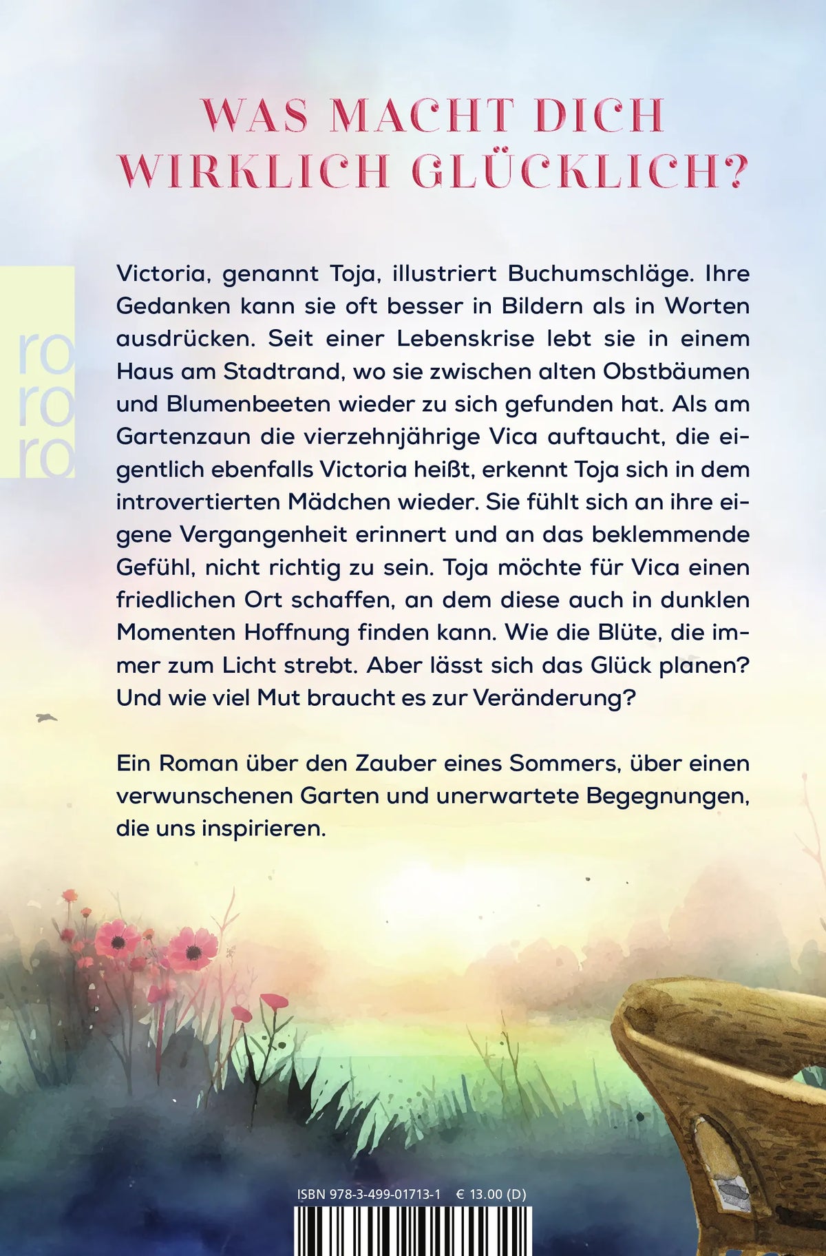 Buchrückseite von 'Der Garten der kleinen Wunder' mit Klappentext - Taschenbuch