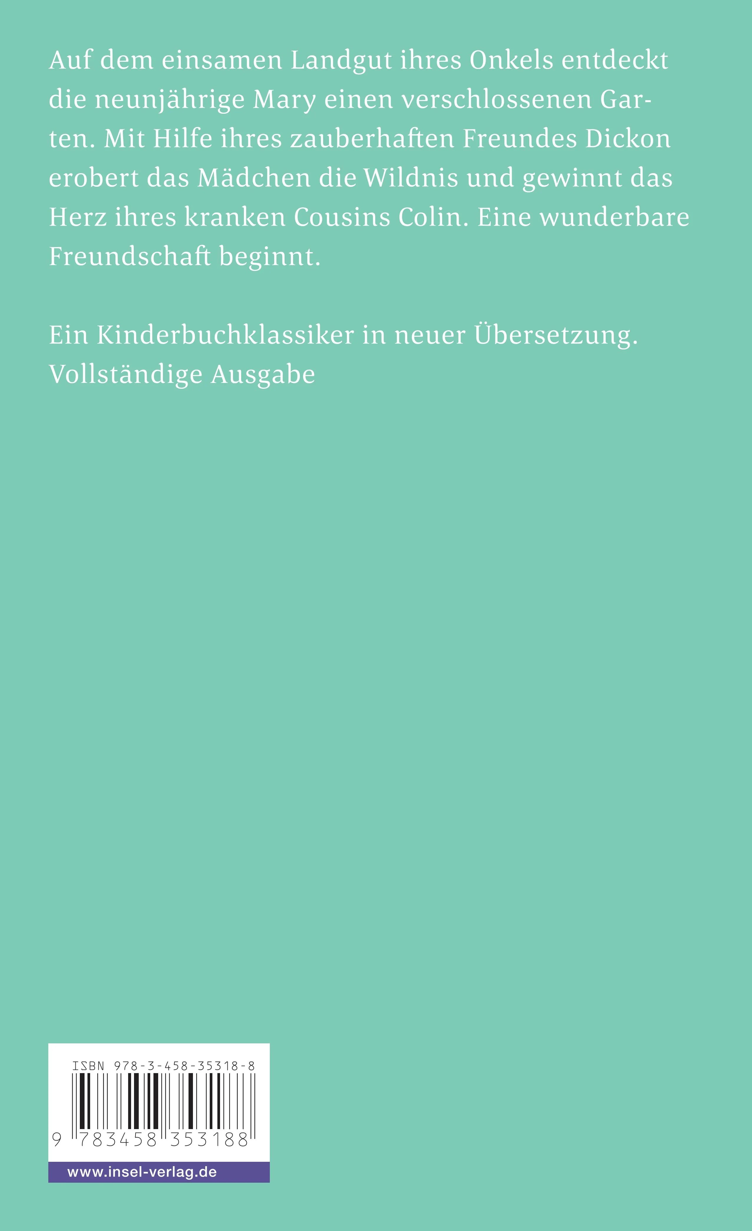 Buchrückseite von 'Der geheime Garten' mit Klappentext - Taschenbuch