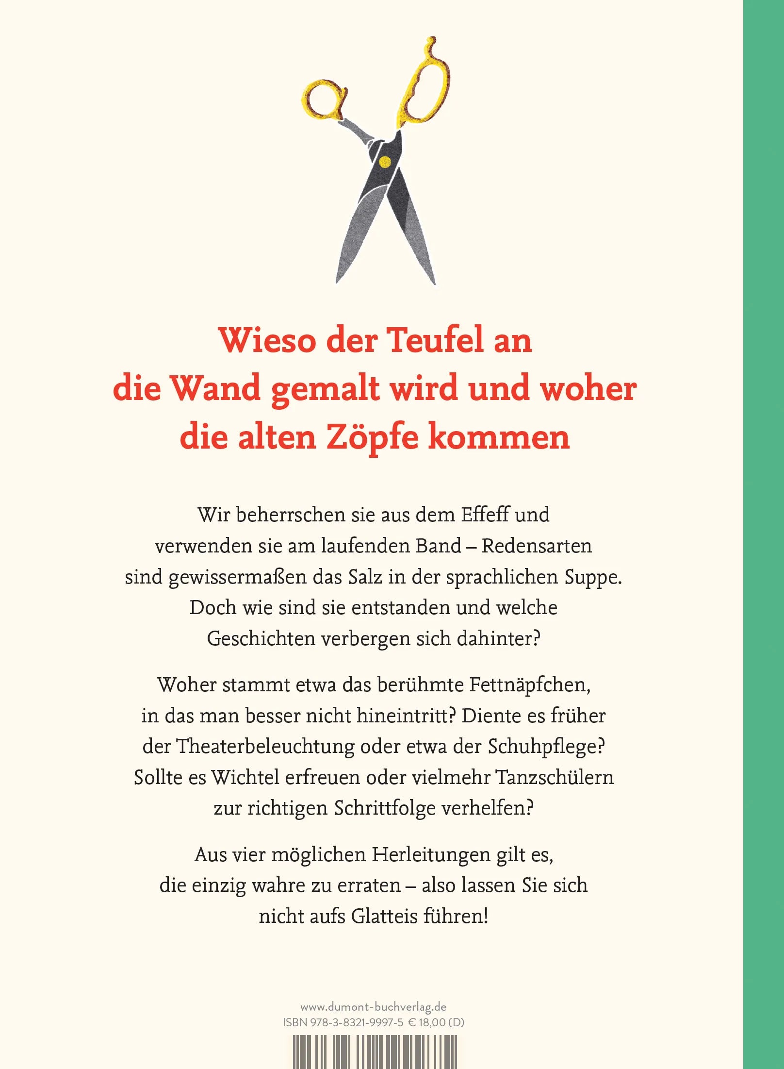 Buchrückseite von 'Der geheime Ursprung der Redensarten' mit Klappentext - Gebundene Ausgabe