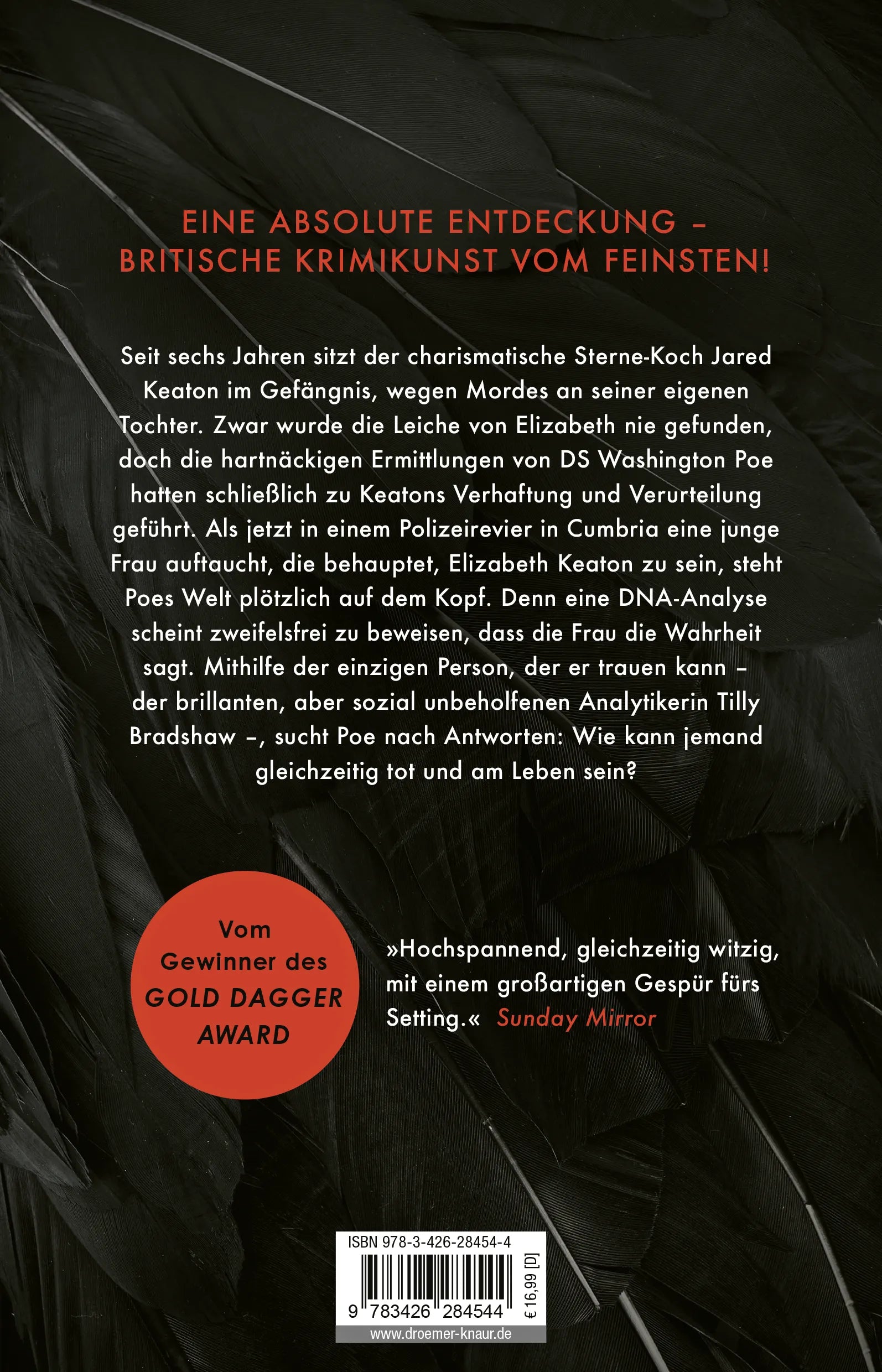 Buchrückseite von 'Der Gourmet' mit Klappentext - Paperback