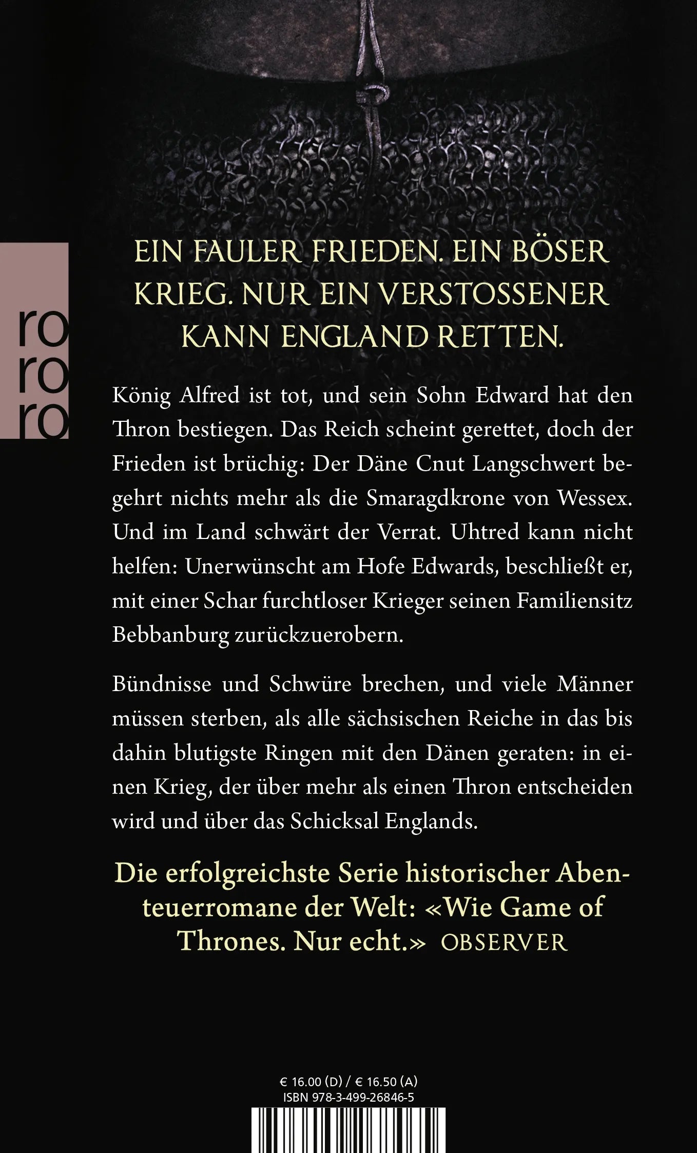 Buchrückseite von 'Der Heidenfürst' mit Klappentext - Taschenbuch