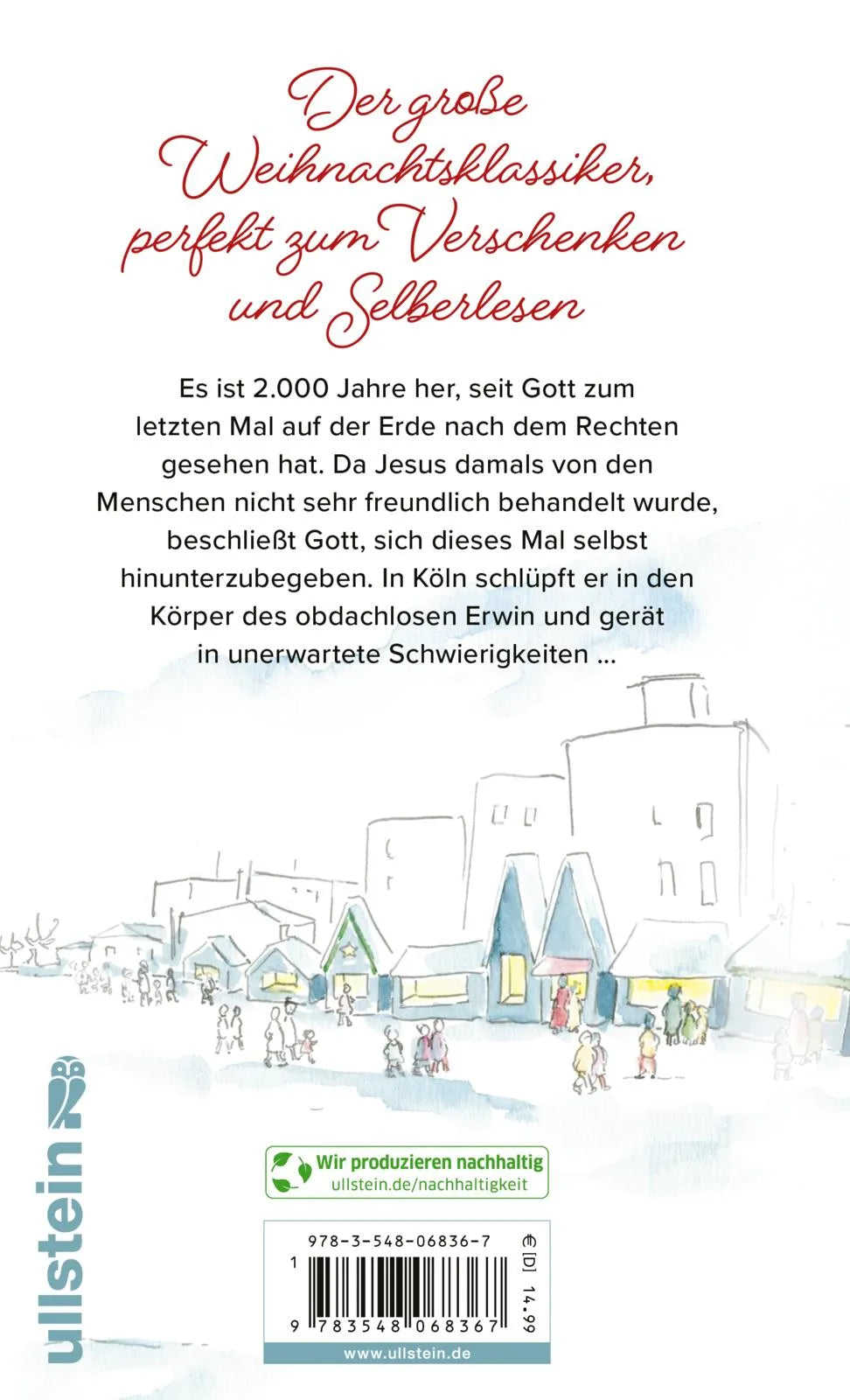 Buchrückseite von 'Der heilige Erwin' mit Klappentext - Gebundene Ausgabe