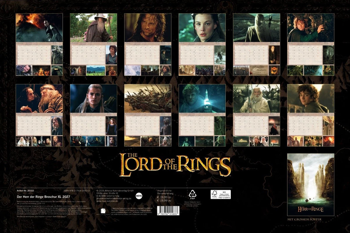 Der Herr der Ringe Broschur XL Kalender 2027 – Ansicht