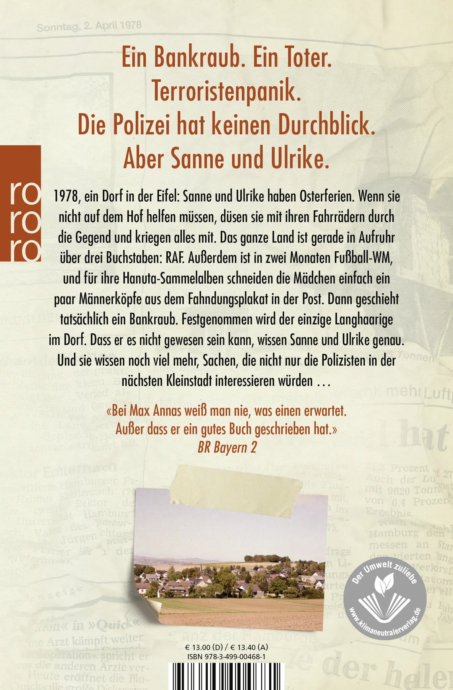 Buchrückseite von 'Der Hochsitz' mit Klappentext - Taschenbuch