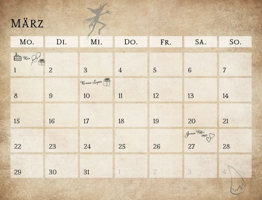 Der inoffizielle Küchenkalender für Harry Potter Fans 2027 – Ansicht