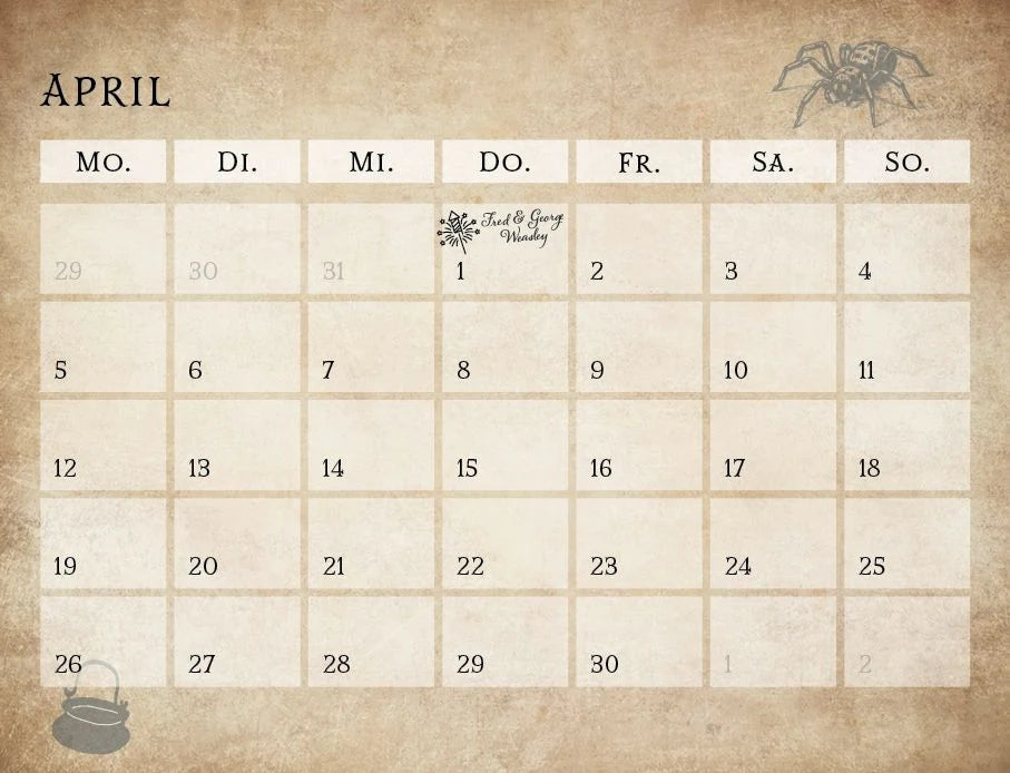 Der inoffizielle Küchenkalender für Harry Potter Fans 2027 – Ansicht