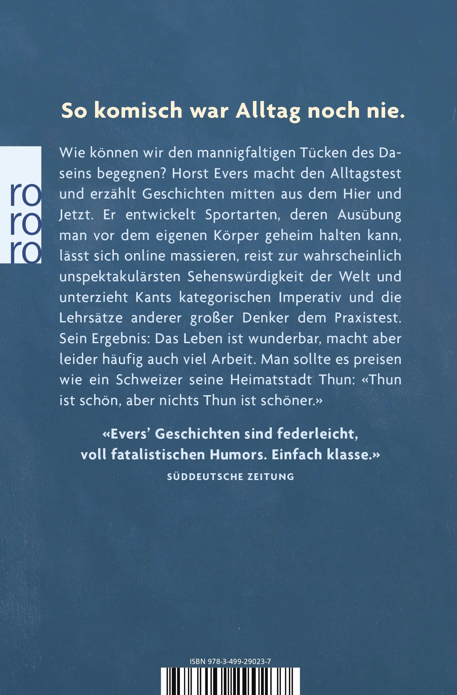 Buchrückseite von 'Der kategorische Imperativ ist keine Stellung beim Sex' mit Klappentext - Taschenbuch