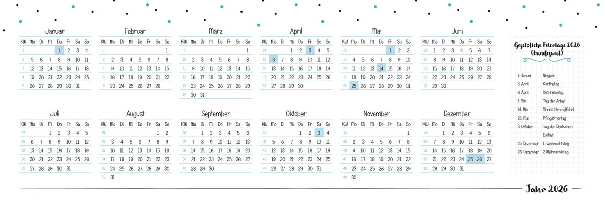 Der Kita-Tischkalender 2026/27 – Ansicht