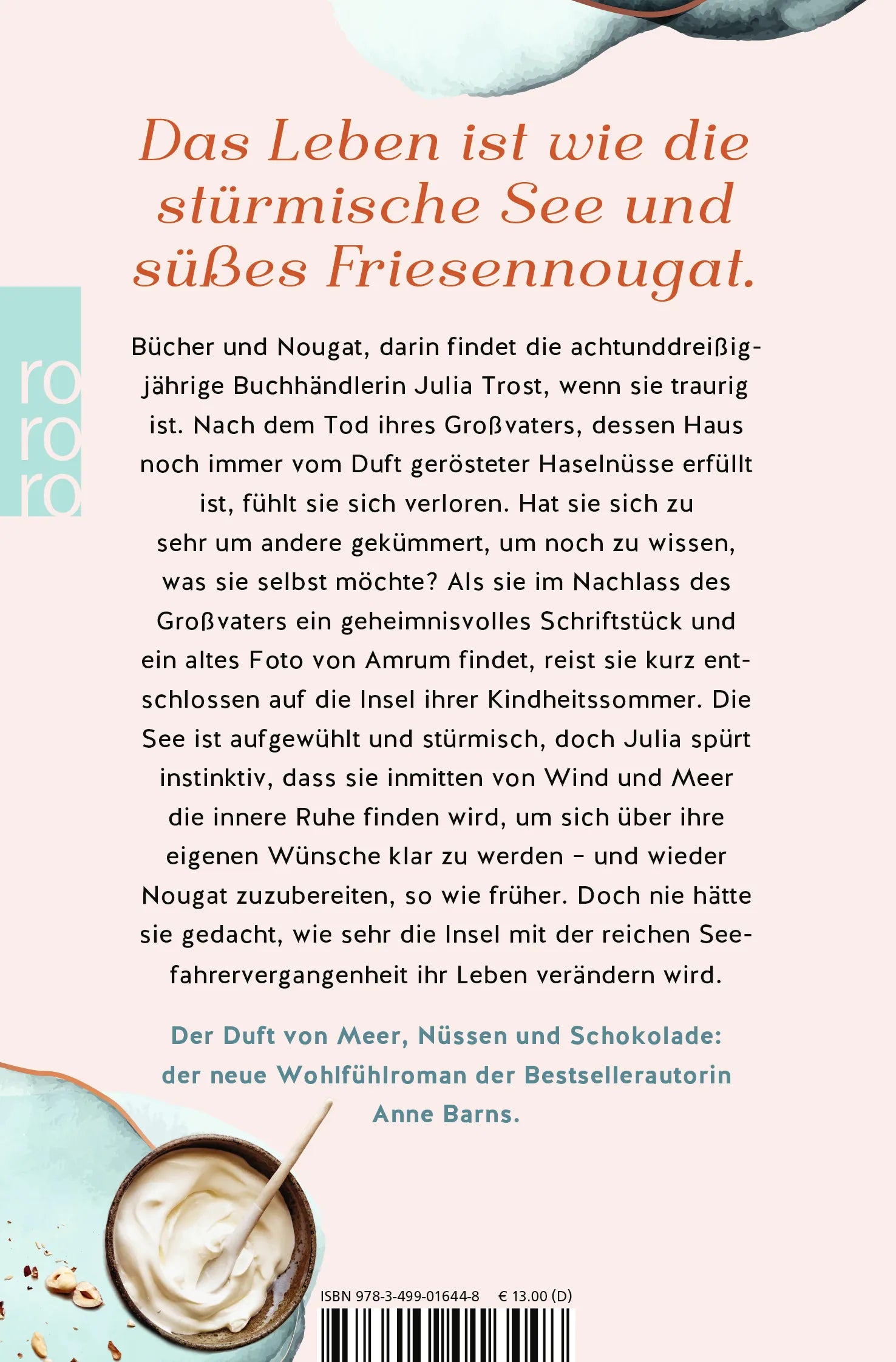 Buchrückseite von 'Der Klang von Wind und Wellen' mit Klappentext - Taschenbuch
