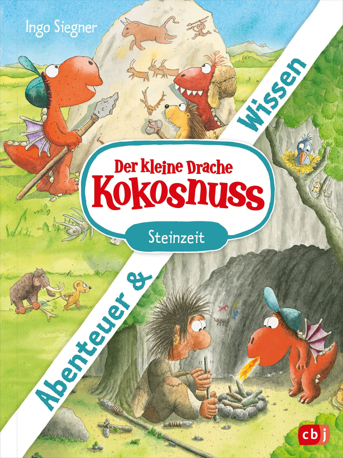 Cover: Der kleine Drache Kokosnuss – Abenteuer & Wissen – Steinzeit (Hardcover) von Ingo Siegner