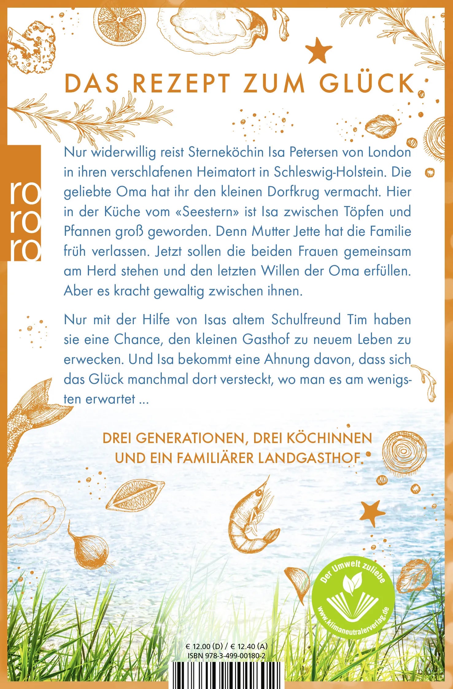 Buchrückseite von 'Der kleine Gasthof an der Schlei' mit Klappentext - Taschenbuch