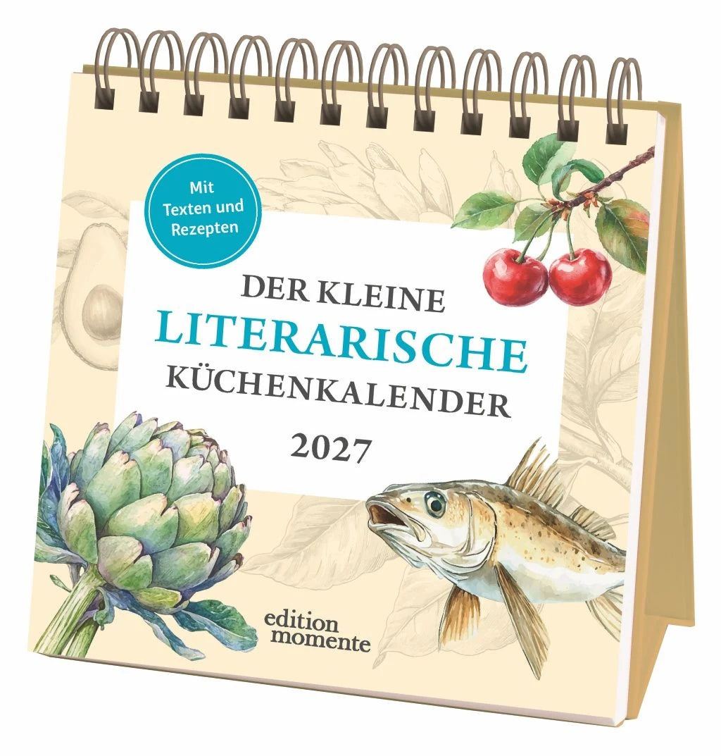 Postkartenkalender: Der kleine literarische Küchenkalender Premium-Postkartenkalender 2027 - Mit Texten und Rezepten