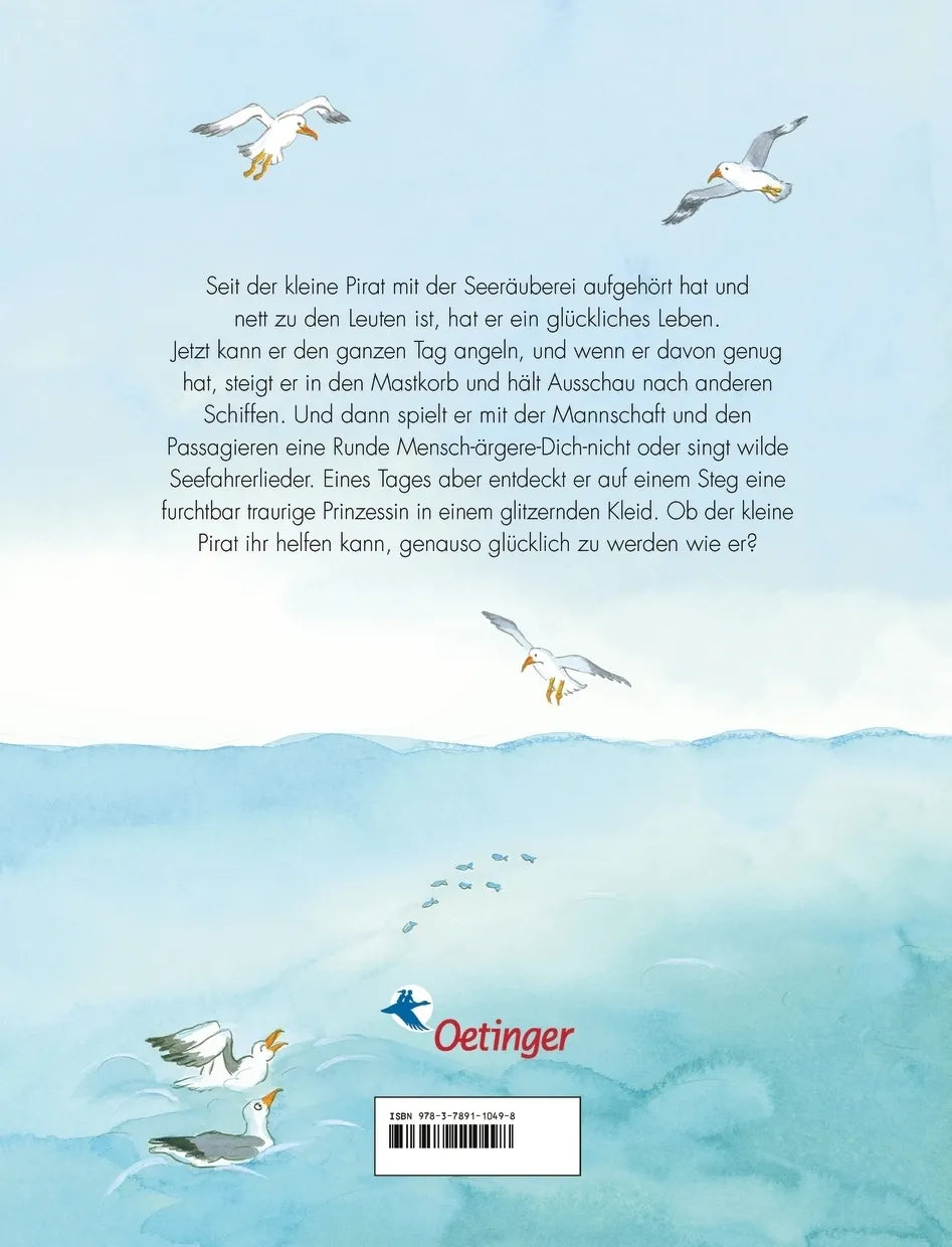 Buchrückseite von 'Der kleine Pirat und die kleine Prinzessin' mit Klappentext - Gebundene Ausgabe