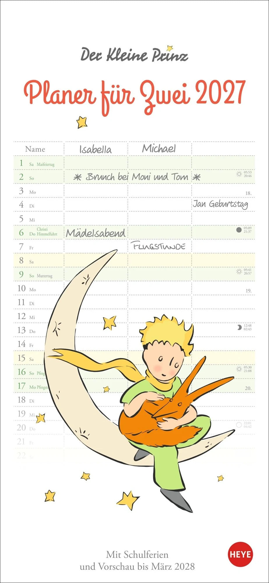 Wandkalender: Der kleine Prinz Planer für zwei 2027