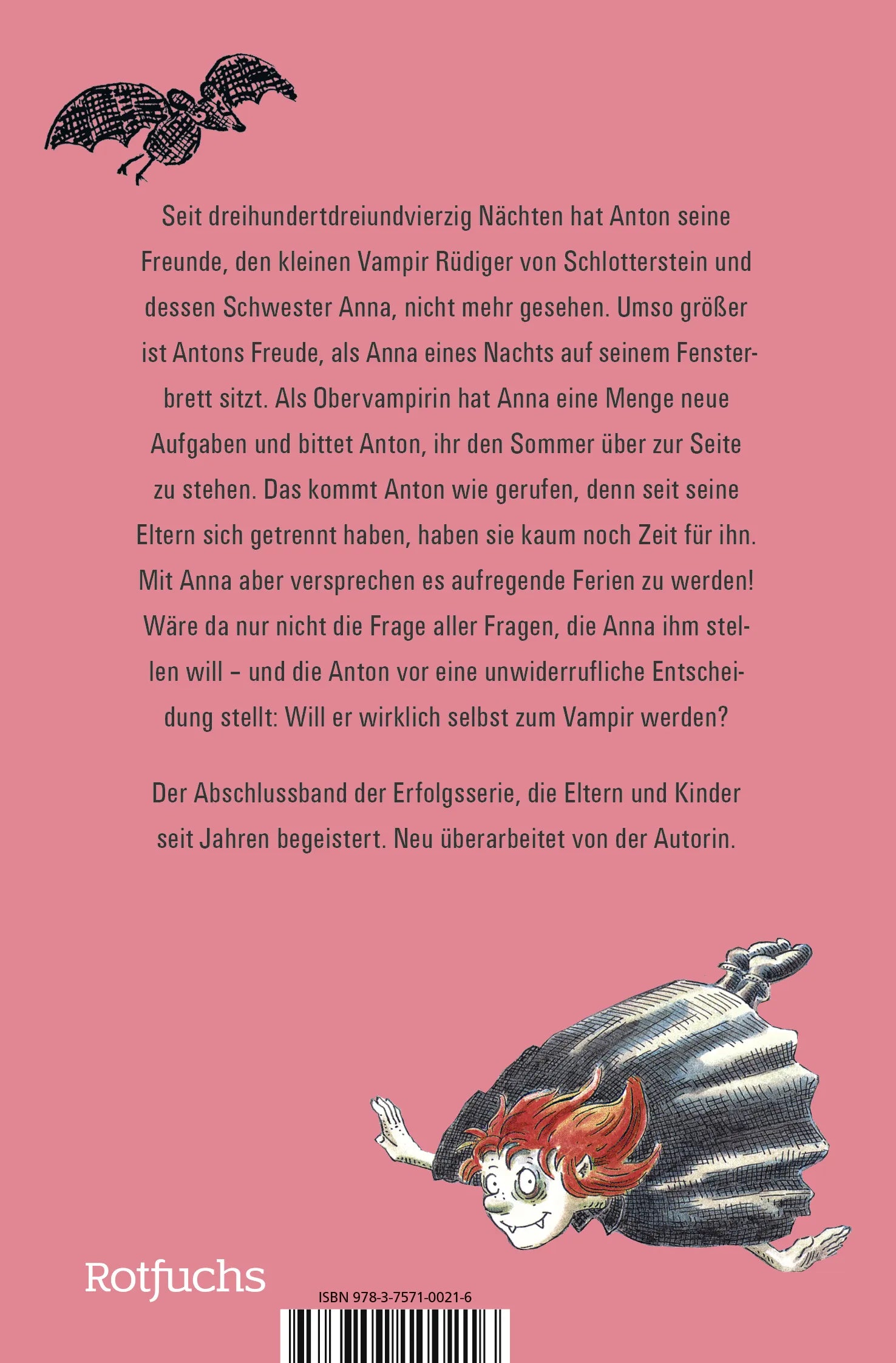 Buchrückseite von 'Der kleine Vampir: Dein Freund für immer' mit Klappentext - Taschenbuch
