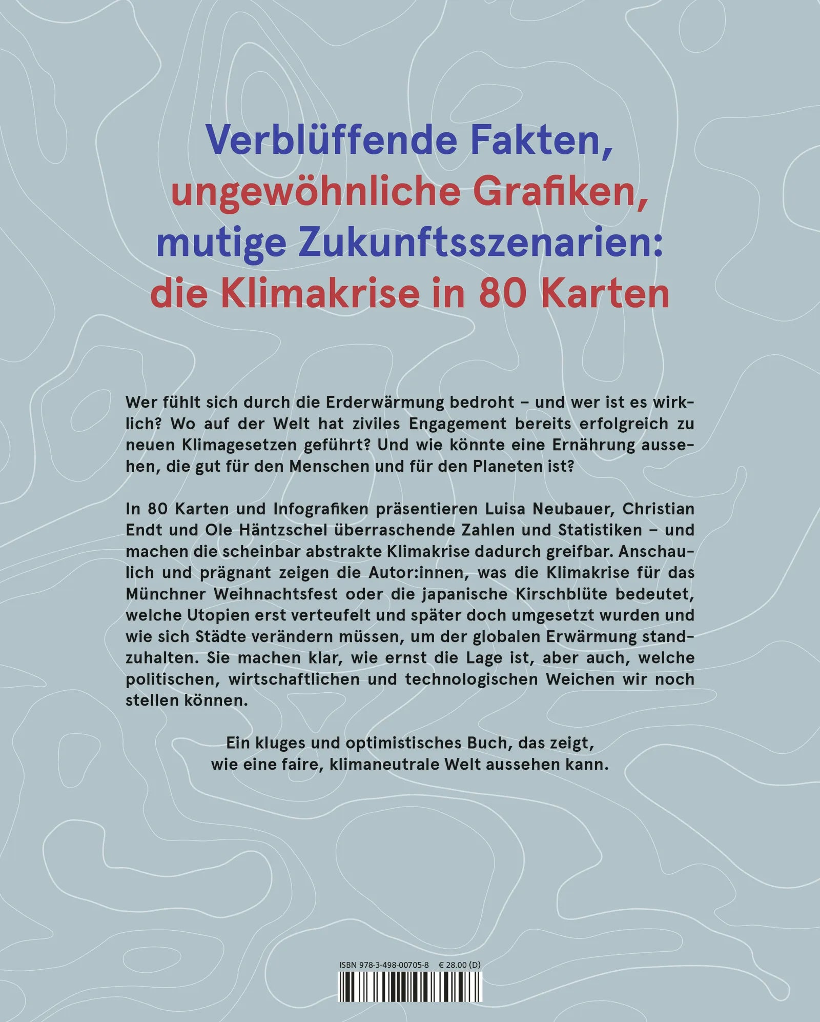 Buchrückseite von 'Der Klima-Atlas' mit Klappentext - Gebundene Ausgabe