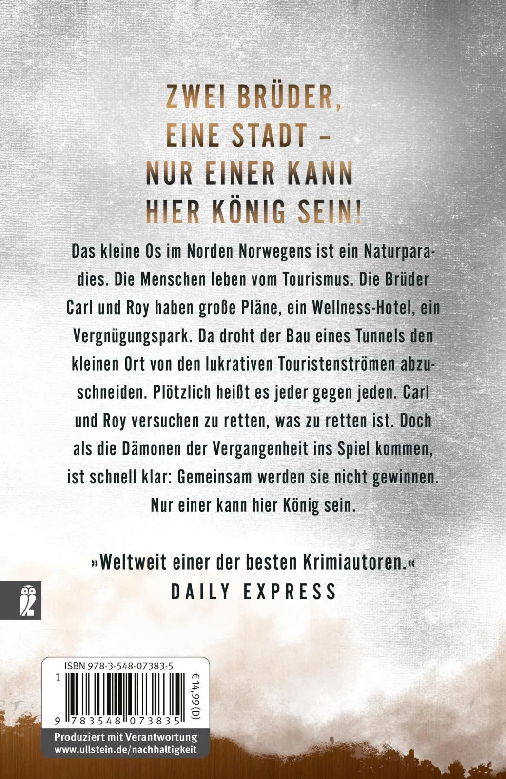 Buchrückseite von 'Der König' mit Klappentext - Taschenbuch