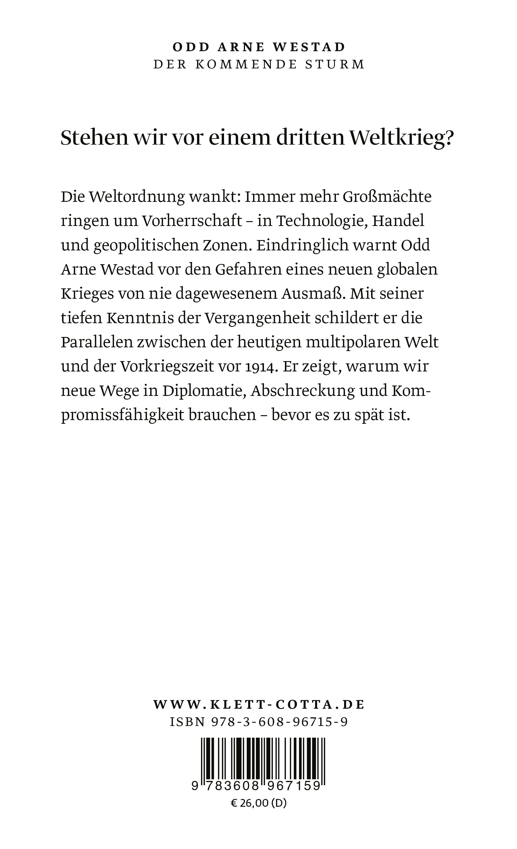 Rückseite: Der kommende Sturm (Hardcover)