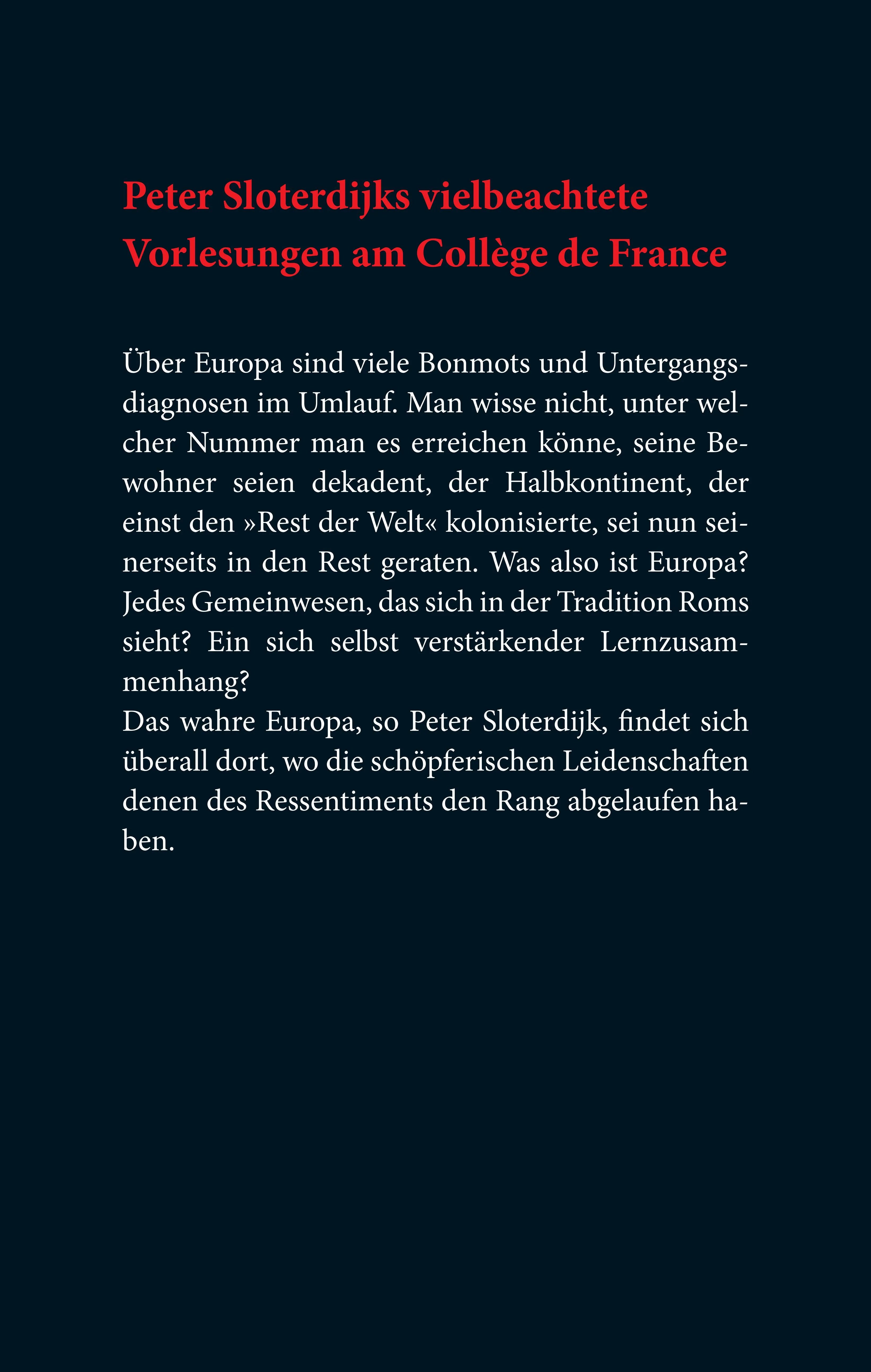 Buchrückseite von 'Der Kontinent ohne Eigenschaften' mit Klappentext - Gebundene Ausgabe