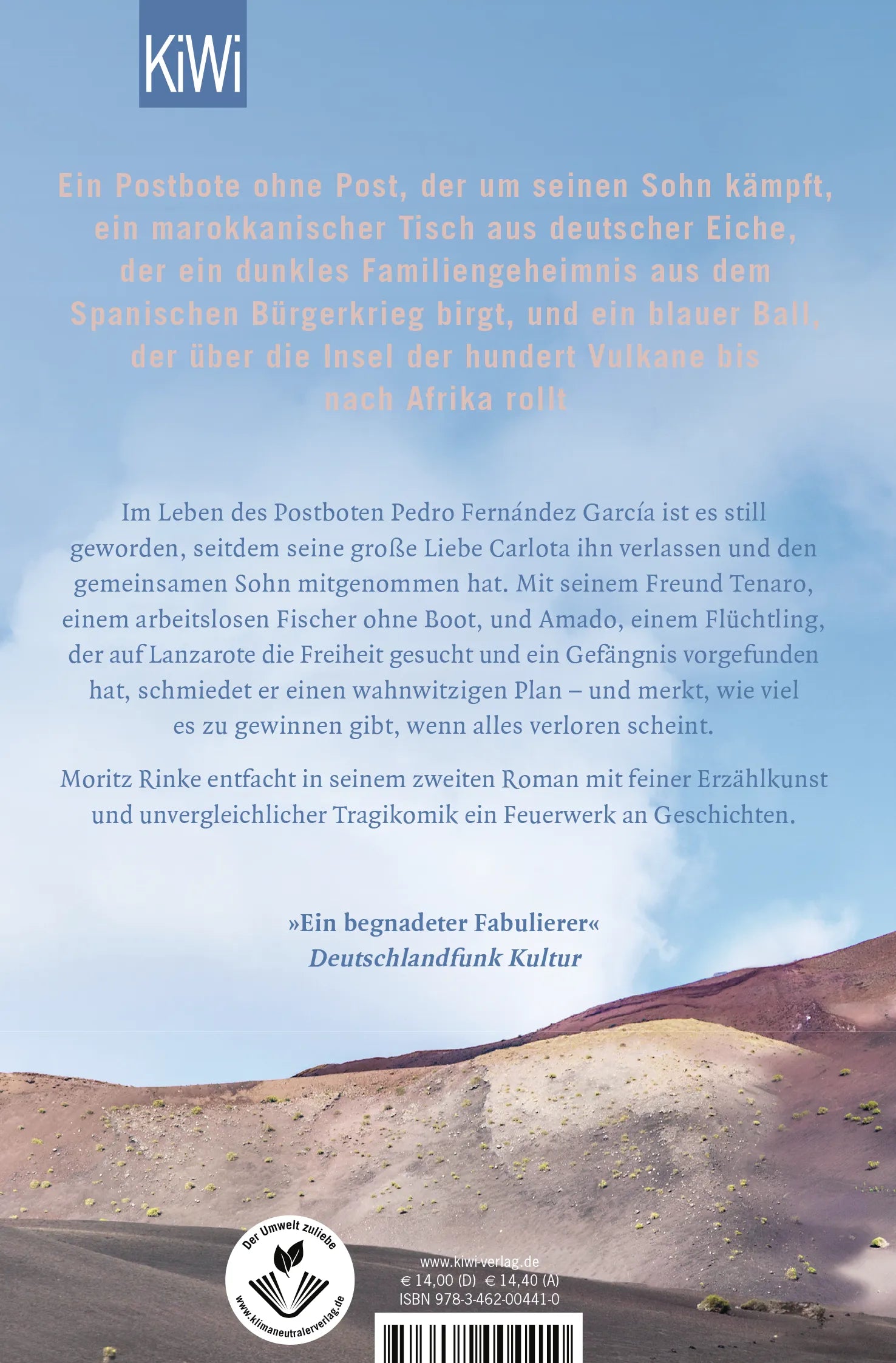 Buchrückseite von 'Der längste Tag im Leben des Pedro Fernández García' mit Klappentext - Taschenbuch