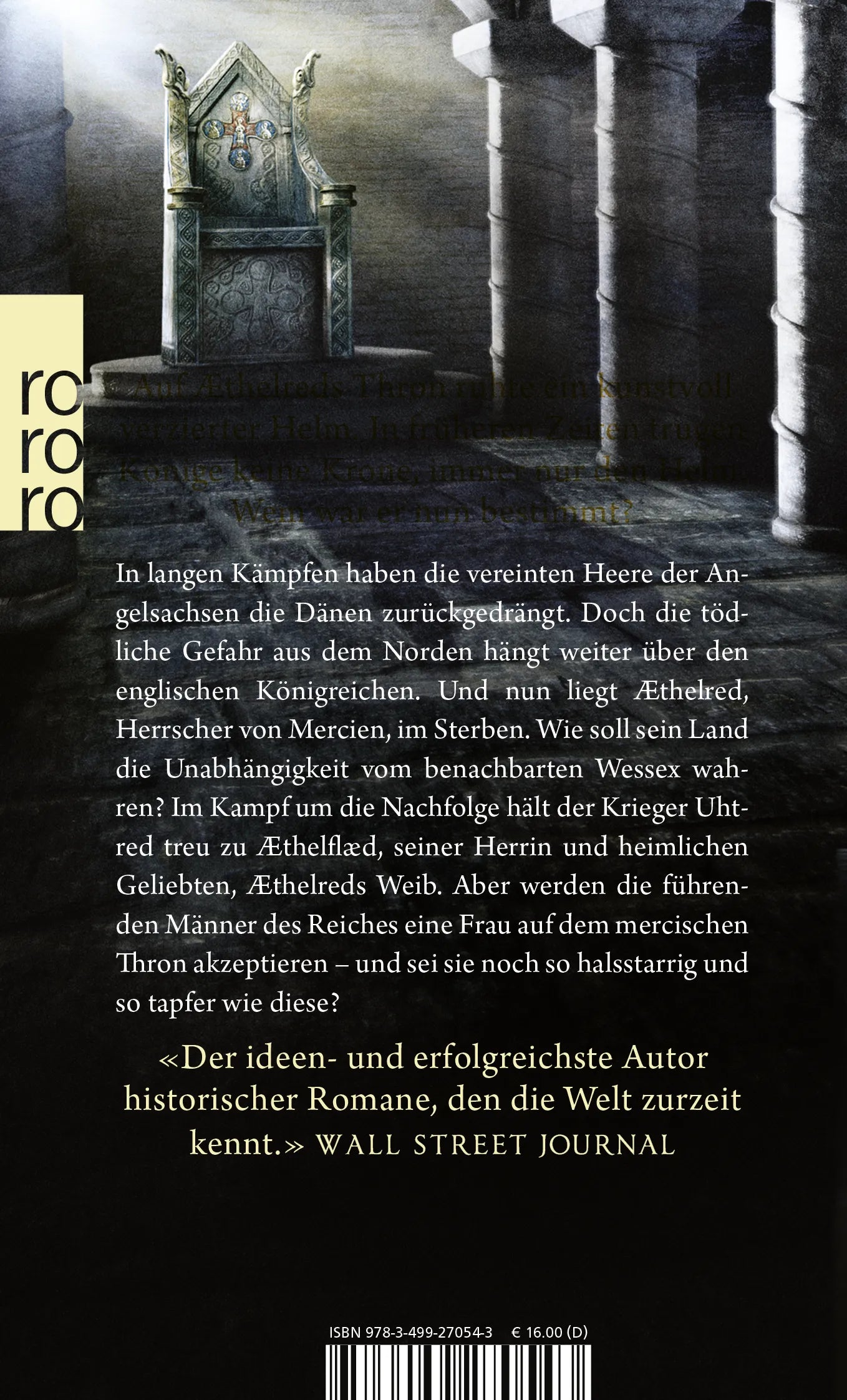 Buchrückseite von 'Der leere Thron' mit Klappentext - Taschenbuch