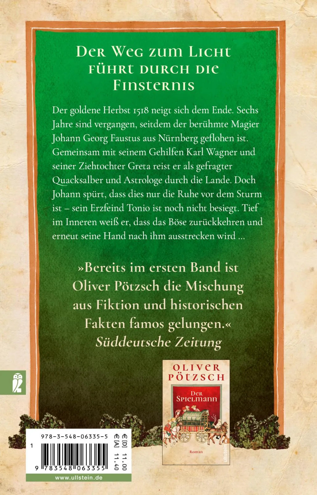 Buchrückseite von 'Der Lehrmeister' mit Klappentext - Taschenbuch