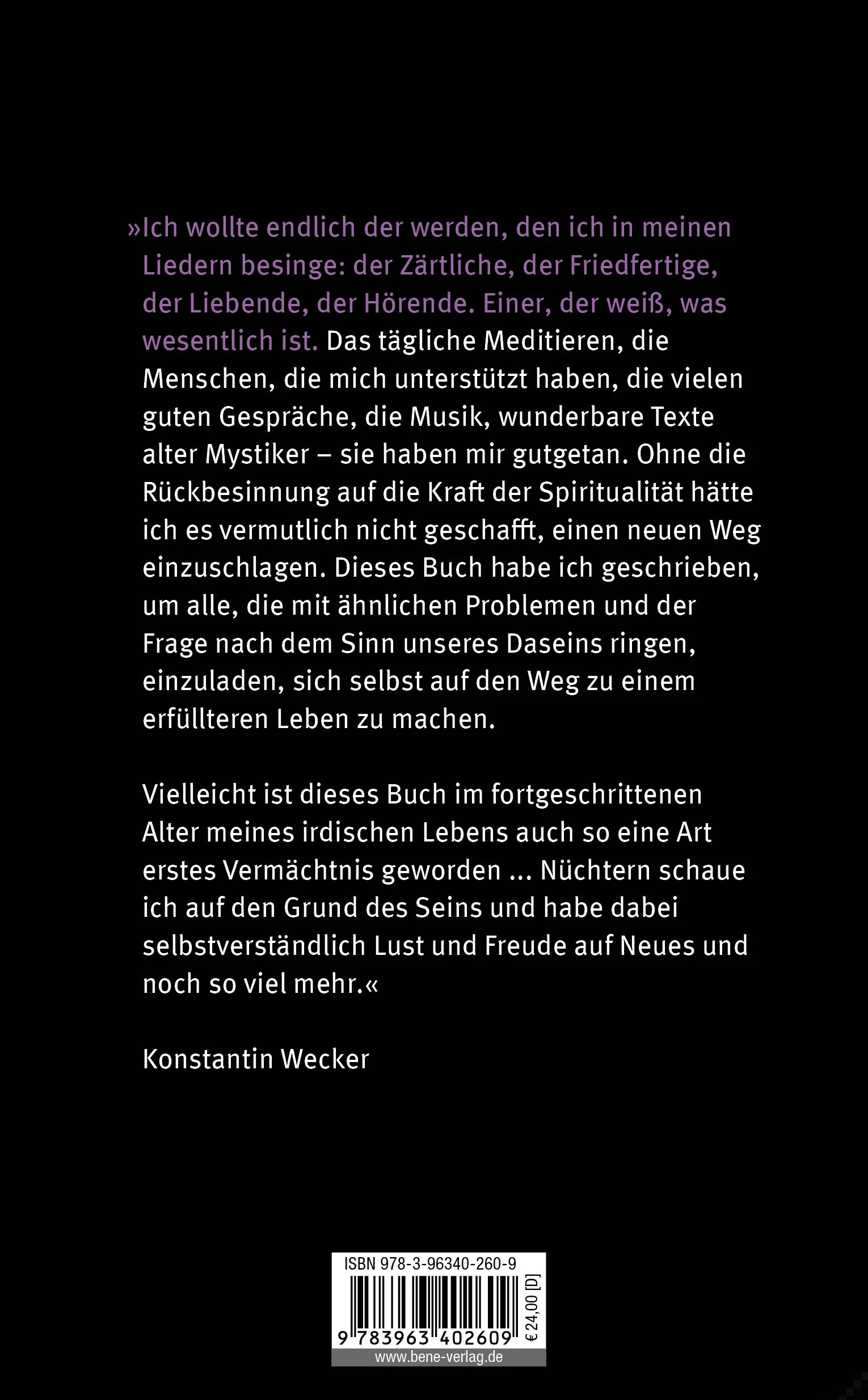 Buchrückseite von 'Der Liebe zuliebe' mit Klappentext - Gebundene Ausgabe