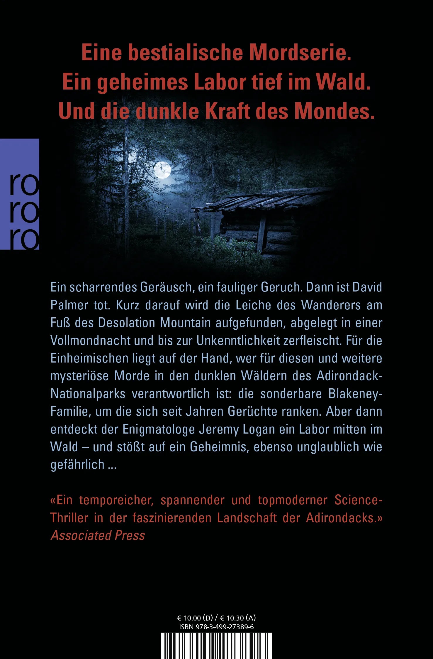Buchrückseite von 'Der Luna-Effekt' mit Klappentext - Taschenbuch