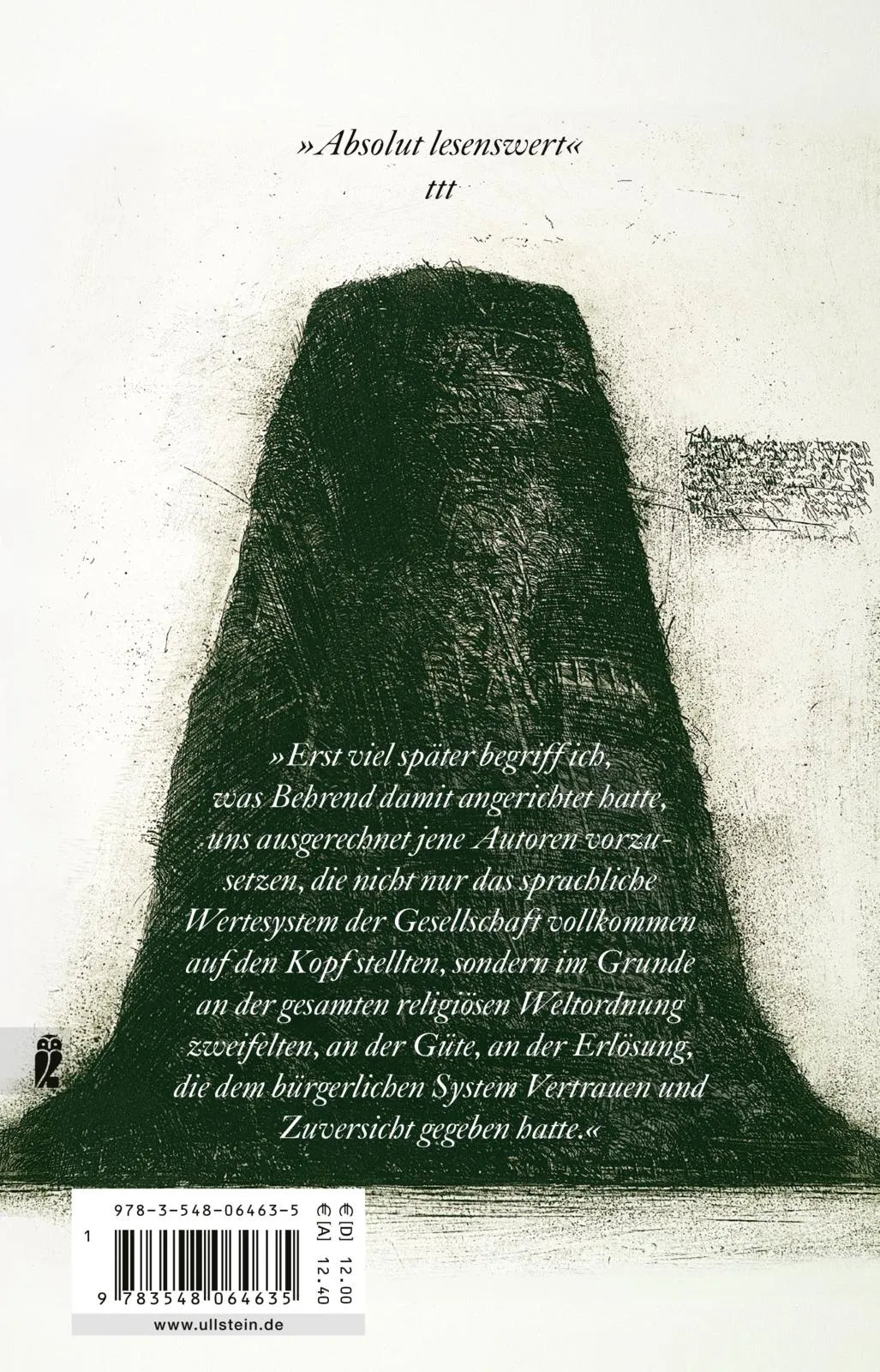 Buchrückseite von 'Der Mangel' mit Klappentext - Taschenbuch