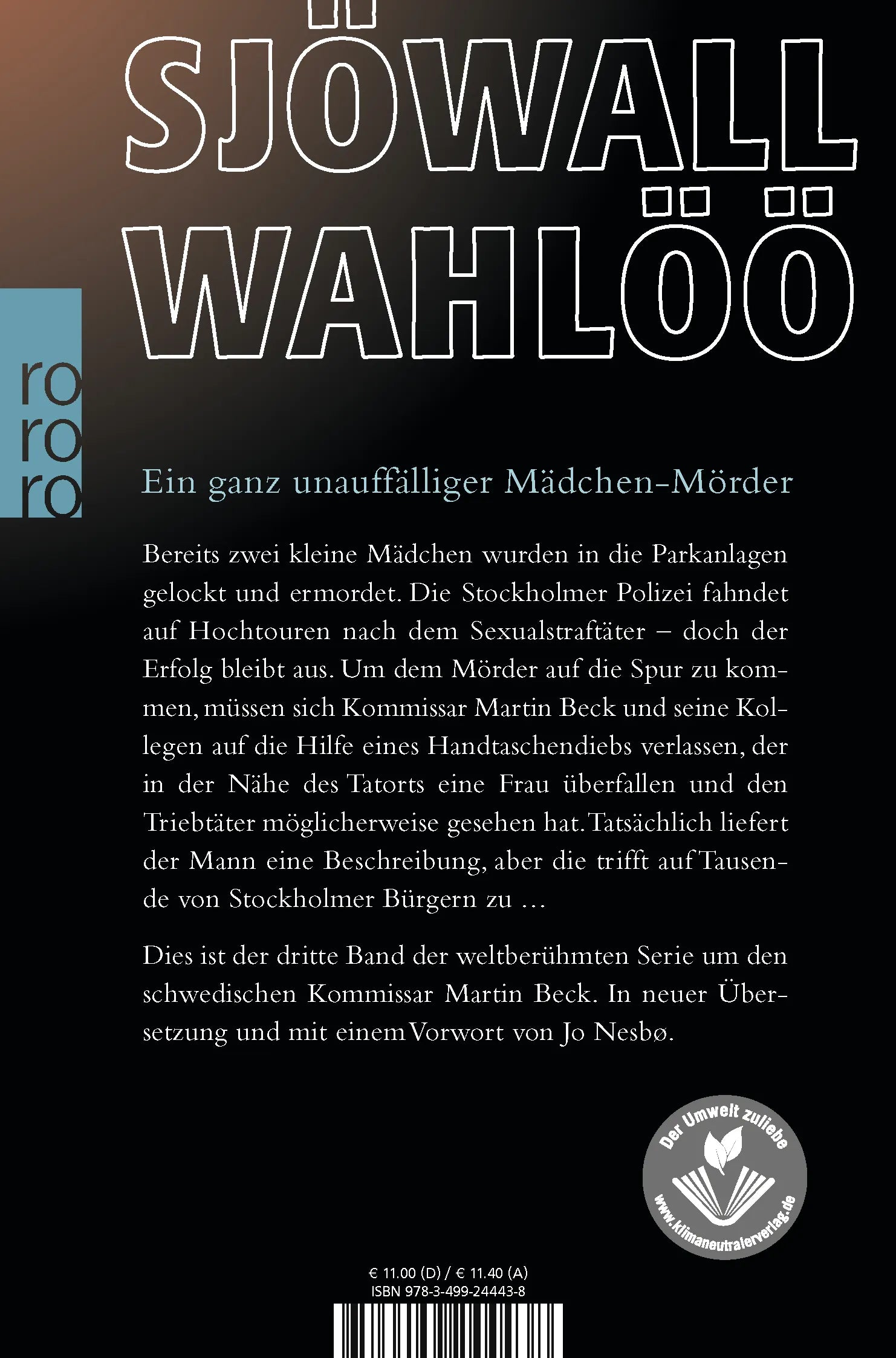 Buchrückseite von 'Der Mann auf dem Balkon: Ein Kommissar-Beck-Roman' mit Klappentext - Taschenbuch